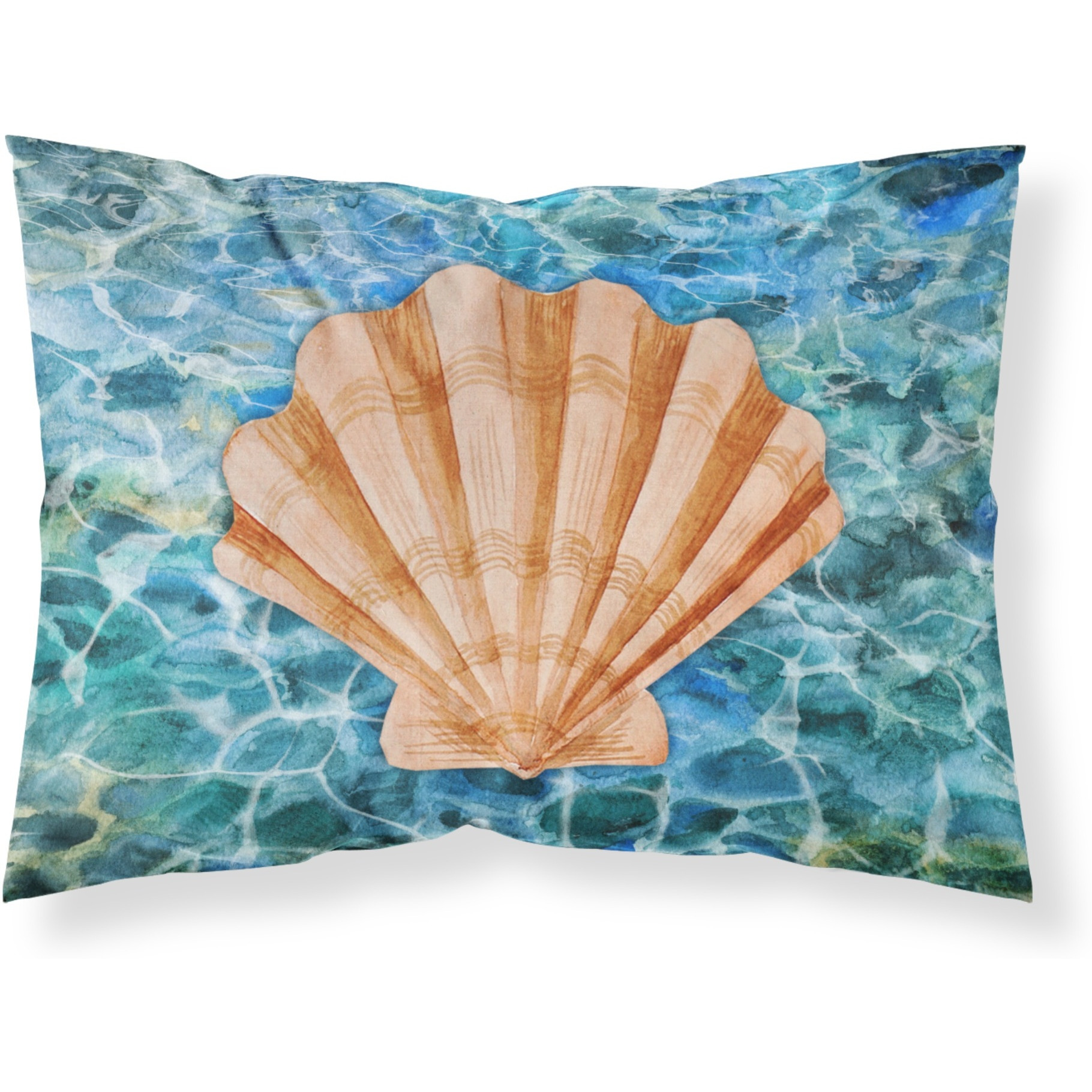 &quotCaroline's Treasures Scallop Shell and Water Pillowcase, Standard, Multicolor"