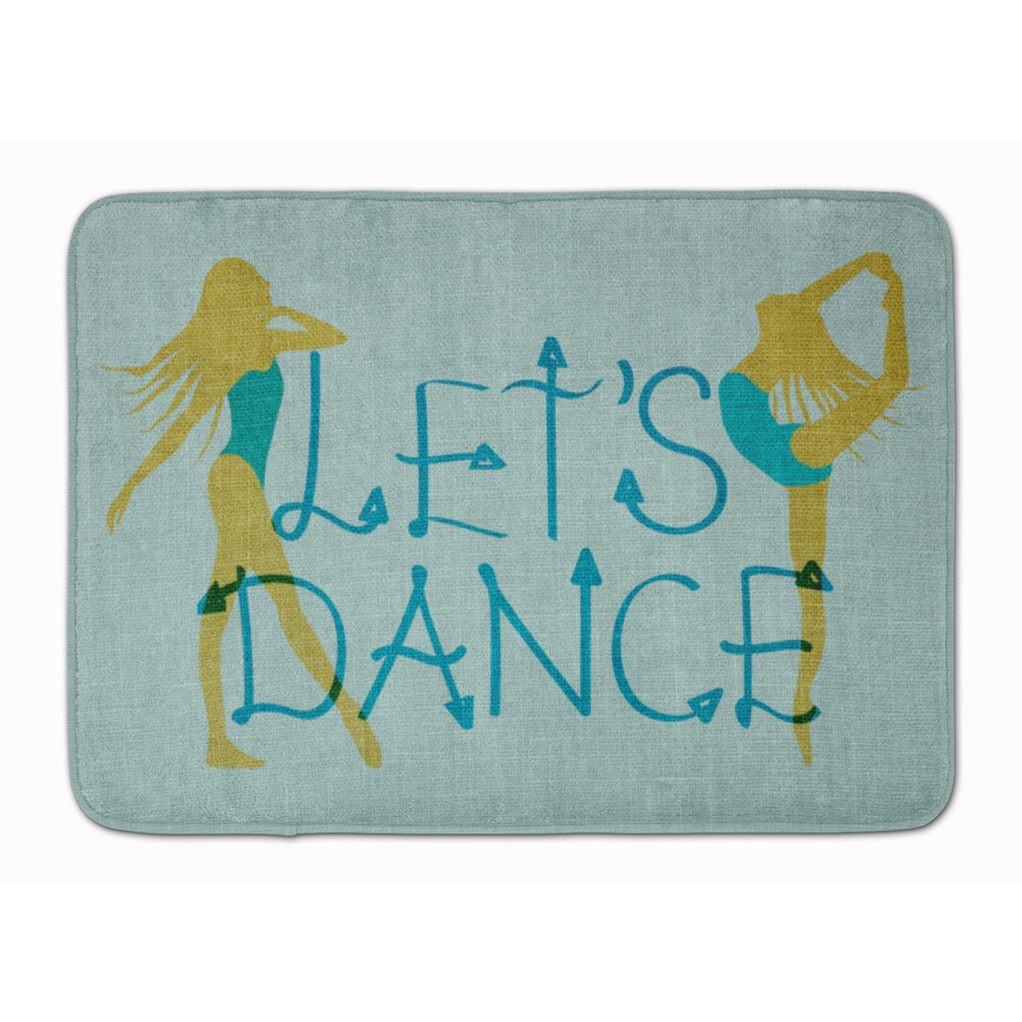 &quotCaroline's Treasures Let's Dance Linen Teal Floor Mat, 19 H x 27 W, Multicolor"