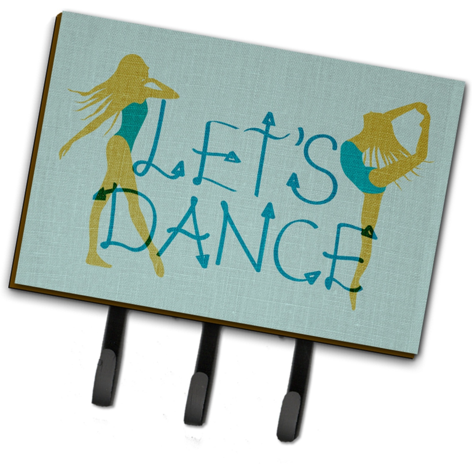 &quotCaroline's Treasures Let's Dance Linen Teal Wall Hook, Triple"