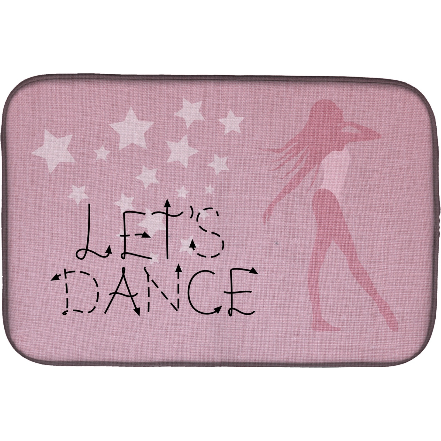 &quotCaroline's Treasures Let's Dance Linen Pink Dish Drying Mat, 14 x 21, Multicolor"