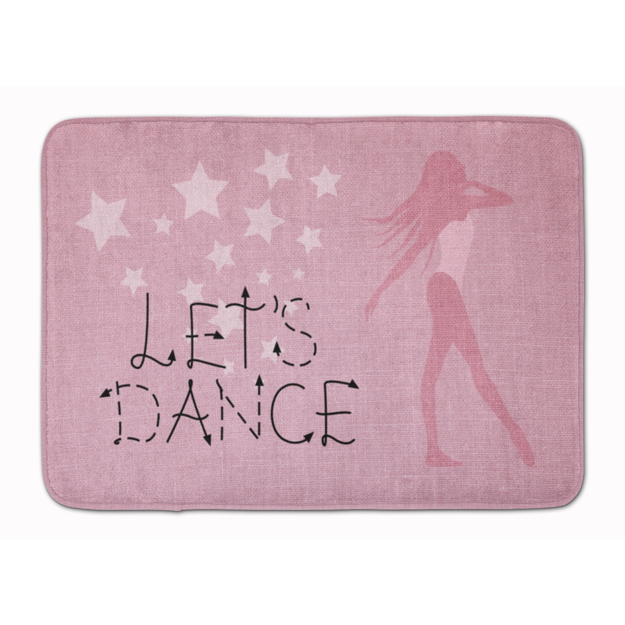 &quotCaroline's Treasures Let's Dance Linen Pink Floor Mat, 19 H x 27 W, Multicolor"