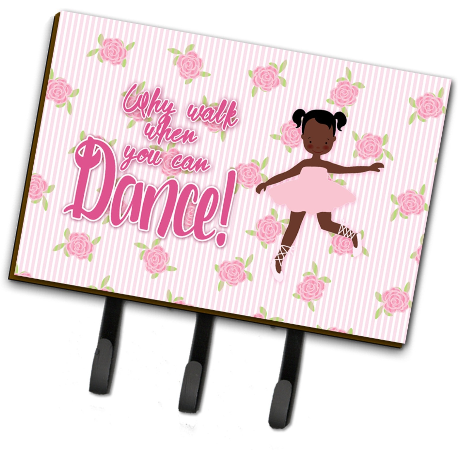 &quotCaroline's Treasures Ballet African American Pigtails Wall Hook, Triple"
