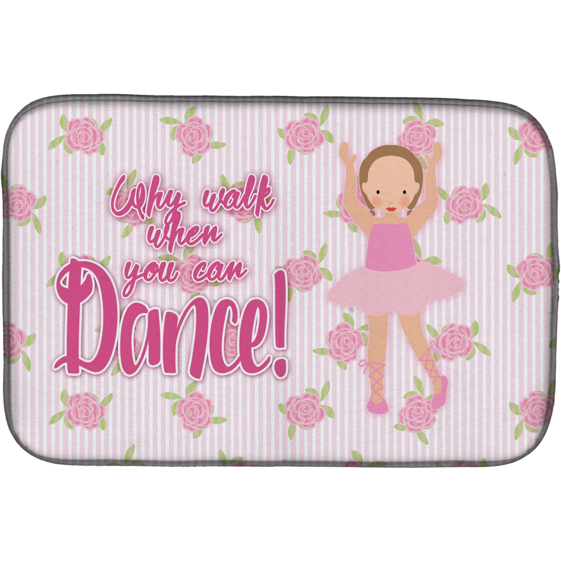 &quotCaroline's Treasures Ballet Brown Short Hair Dish Drying Mat, 14"" x 21"""