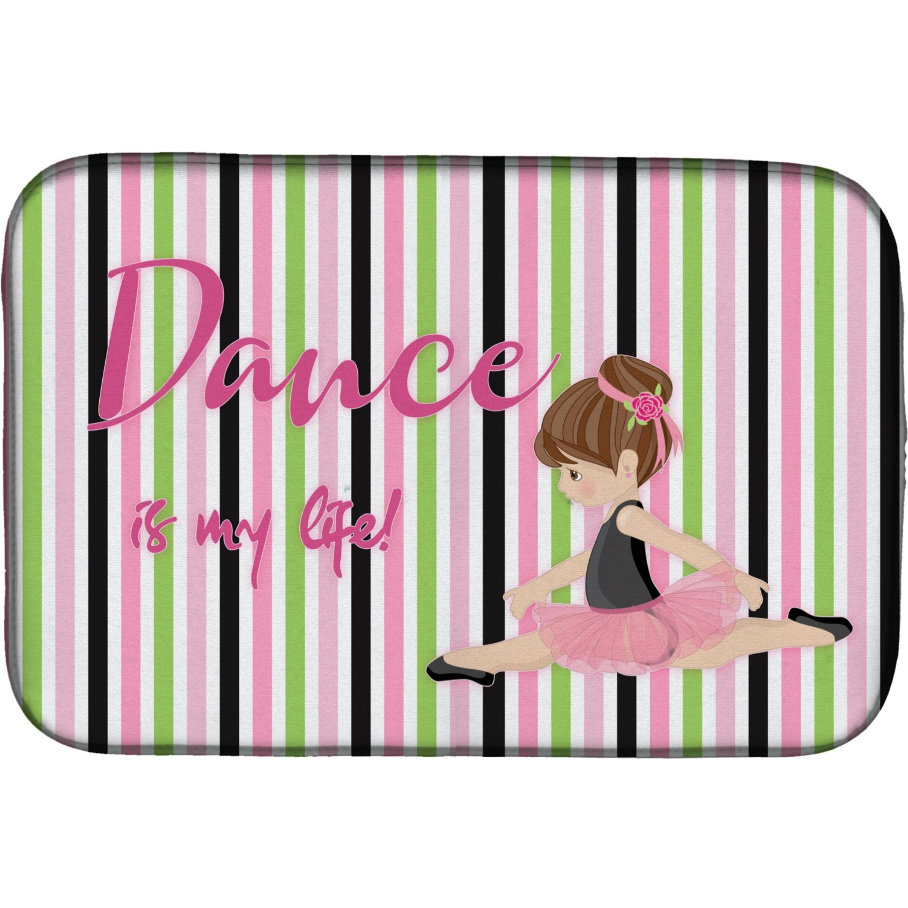 &quotCaroline's Treasures Ballet Dance Is My Life Brunette Dish Drying Mat, 14"" x 21"", Multicolor"