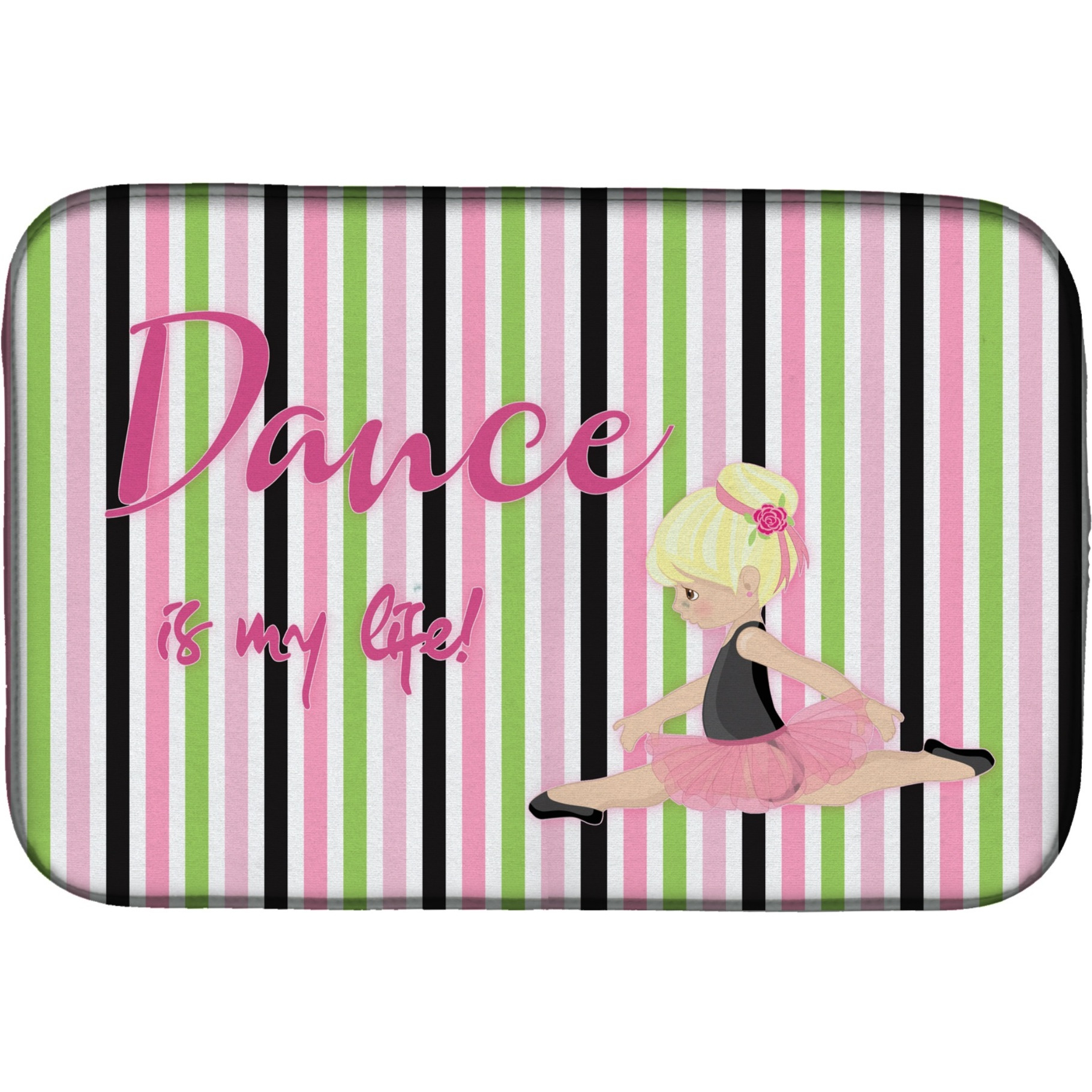 &quotCaroline's Treasures Ballet Dance is my Life Blonde Dish Drying Mat, 14"" x 21"", Multicolor"