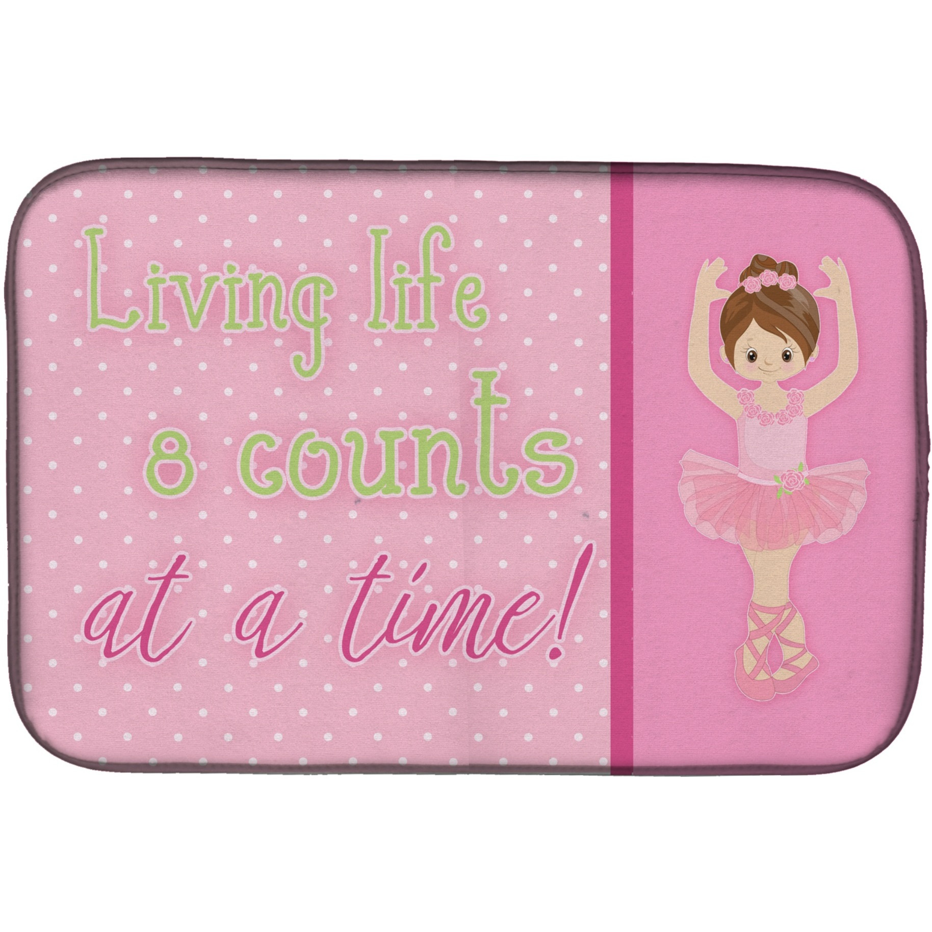 &quotCaroline's Treasures Ballet In 8 Counts Brunette Dish Drying Mat, 14"" x 21"", Multicolor"