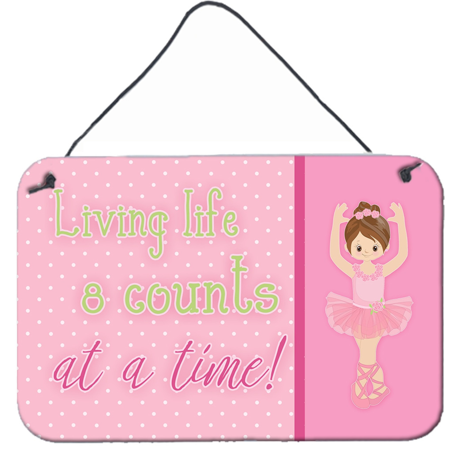 &quotCaroline's Treasures Ballet in 8 Counts Brunette Metal Print, 8 H x 12 W"