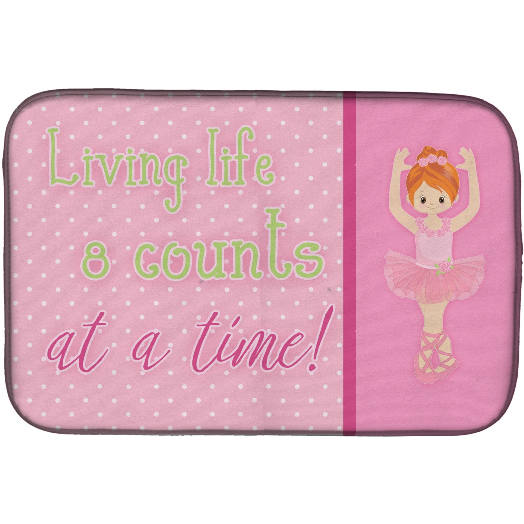 &quotCaroline's Treasures Ballet in 8 Counts Red Hair Dish Drying Mat, 14 x 21, Multicolor"