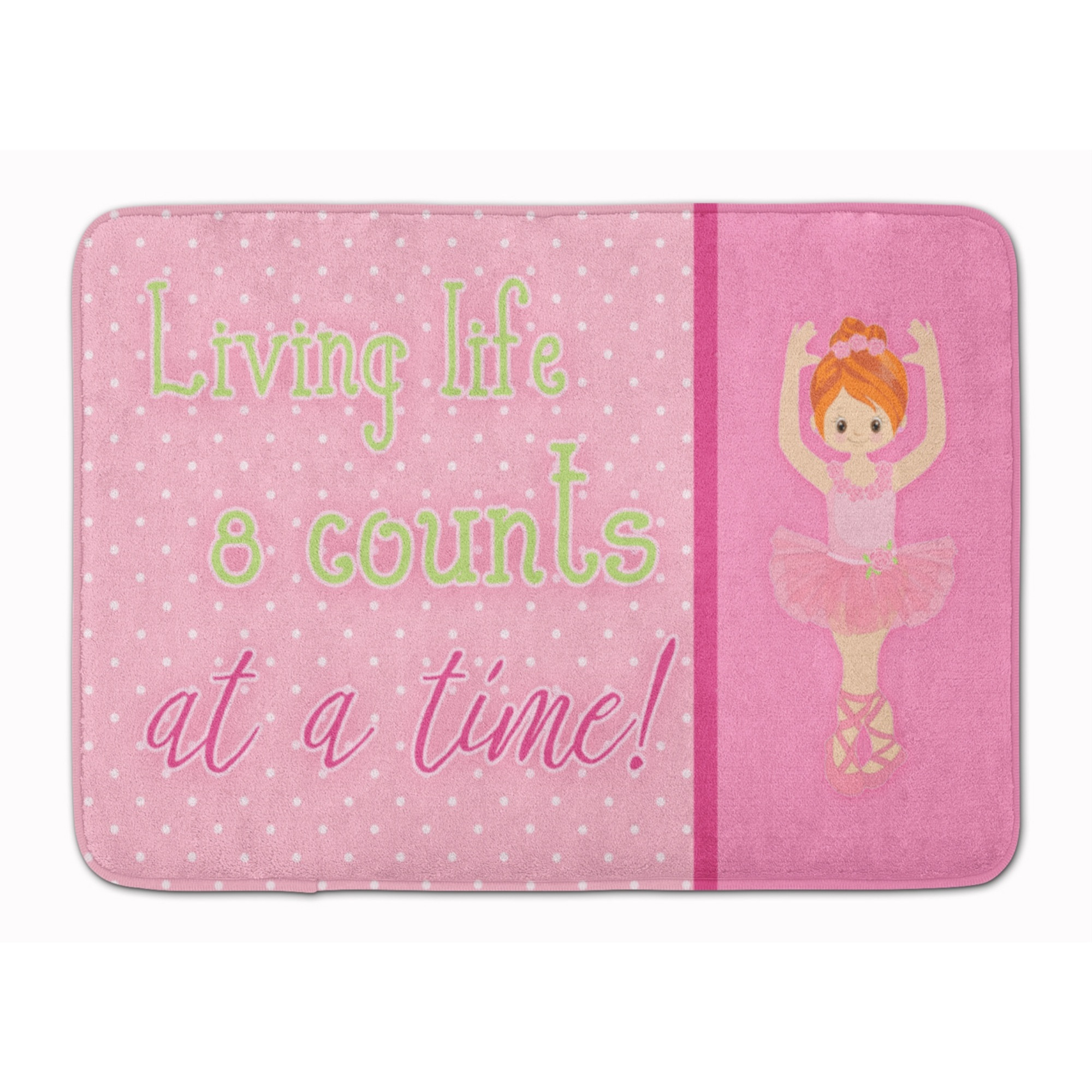 &quotCaroline's Treasures Ballet in 8 Counts Red Hair Floor Mat, 19 H x 27 W, Multicolor"