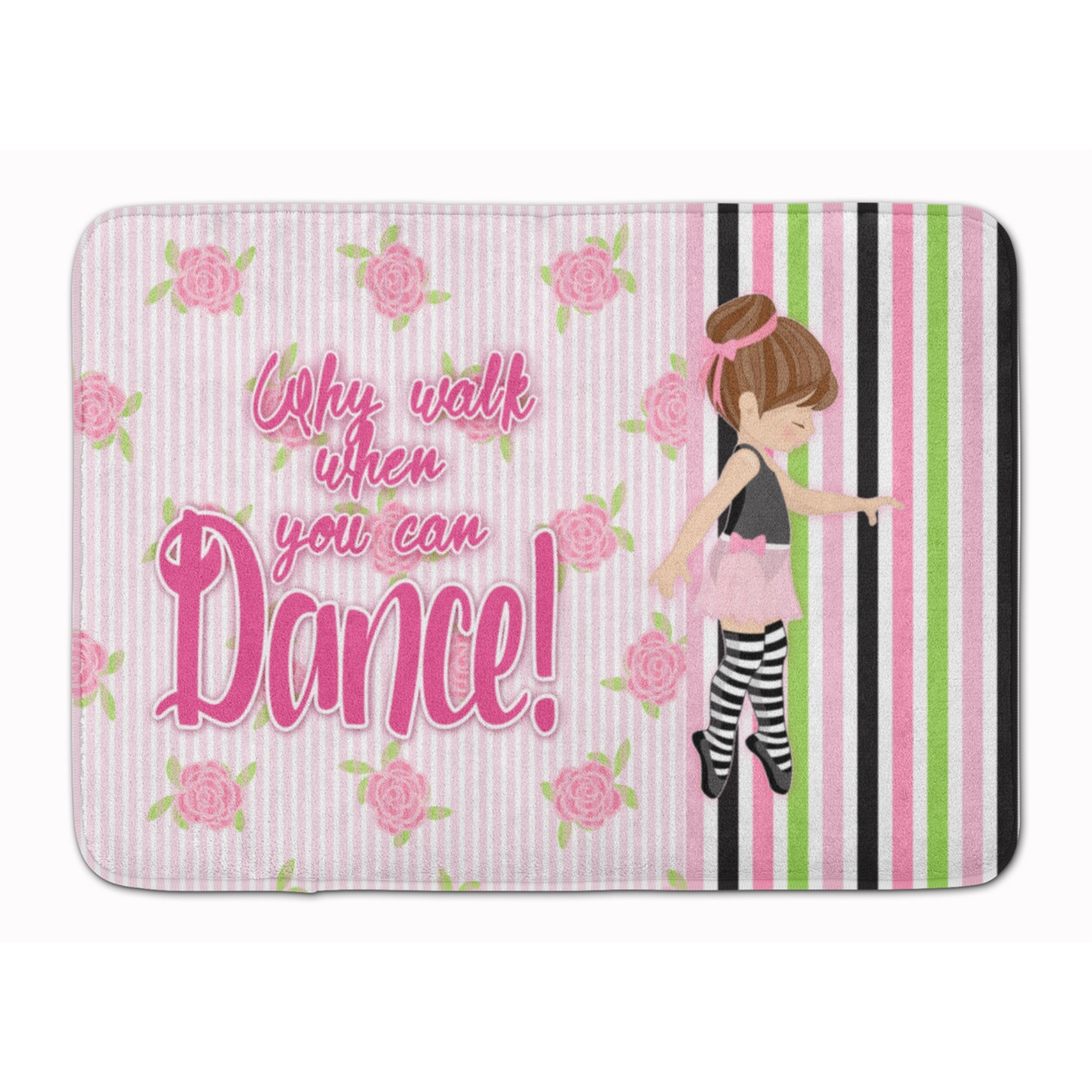 &quotCaroline's Treasures Ballet Dance Stripes Brunette Floor Mat, 19 H x 27 W, Multicolor"