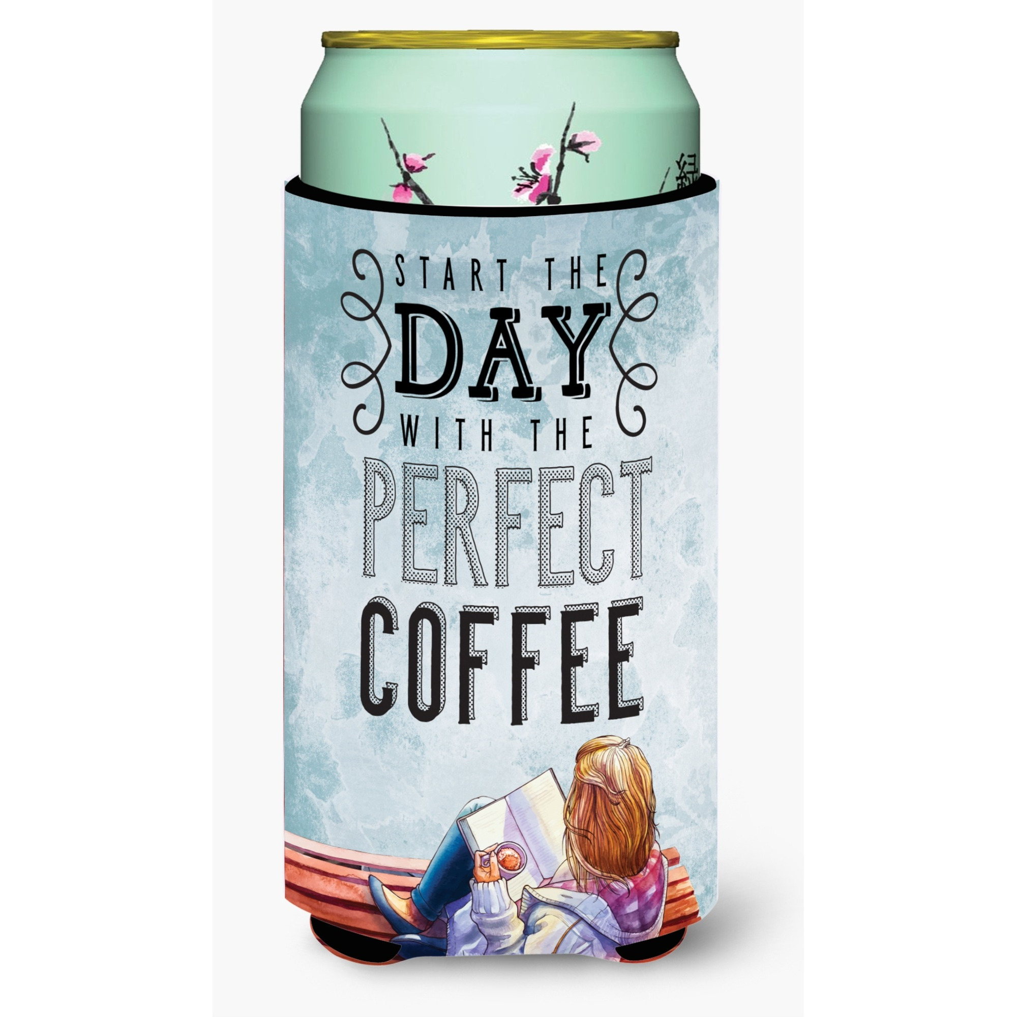 &quotCaroline's Treasures Start the Day Coffee Sign Tall Boy Beverage Insulator Hugger, Multicolor"