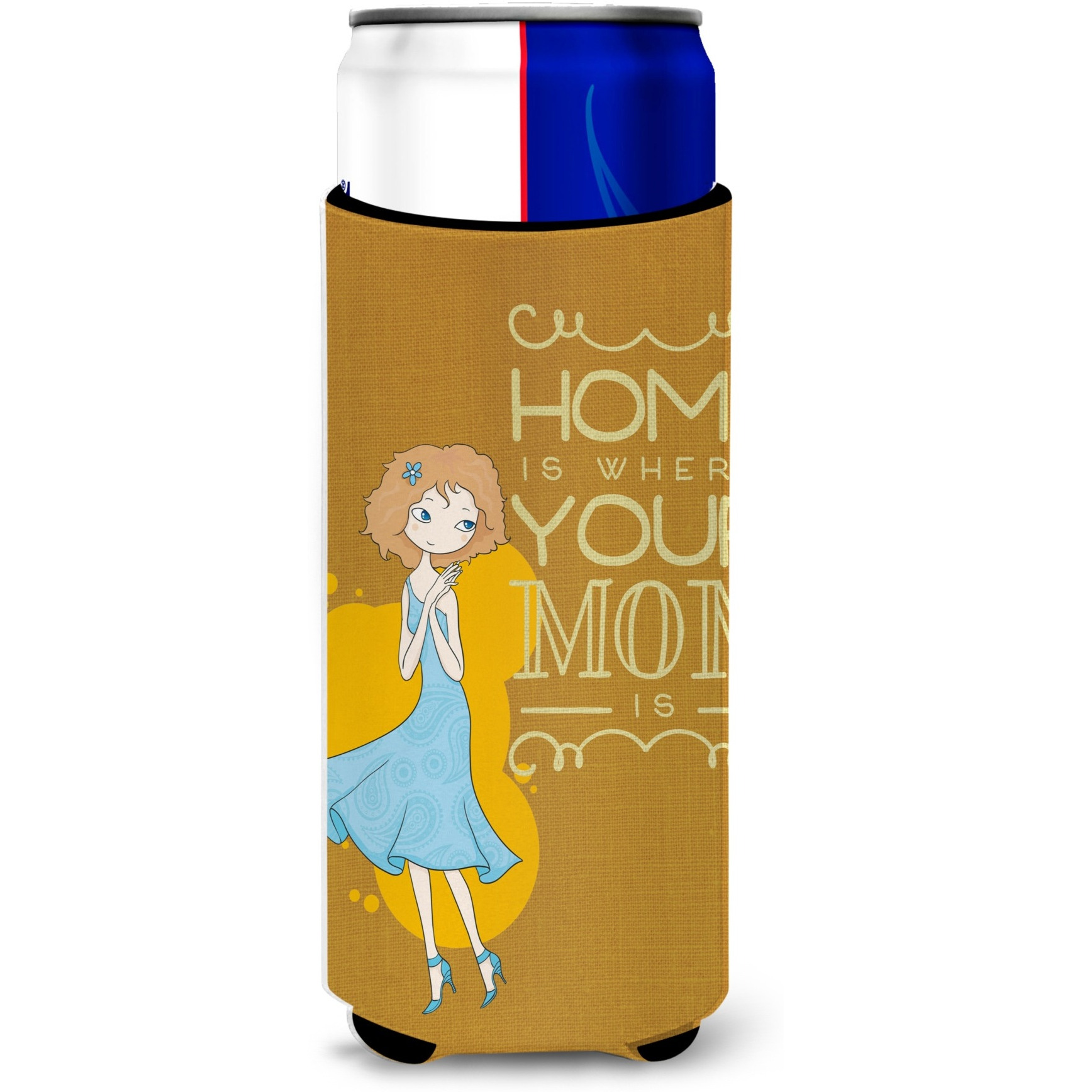 &quotCaroline's Treasures Home Is Where Mom Is Michelob Ultra Hugger For Slim Cans, Multicolor"
