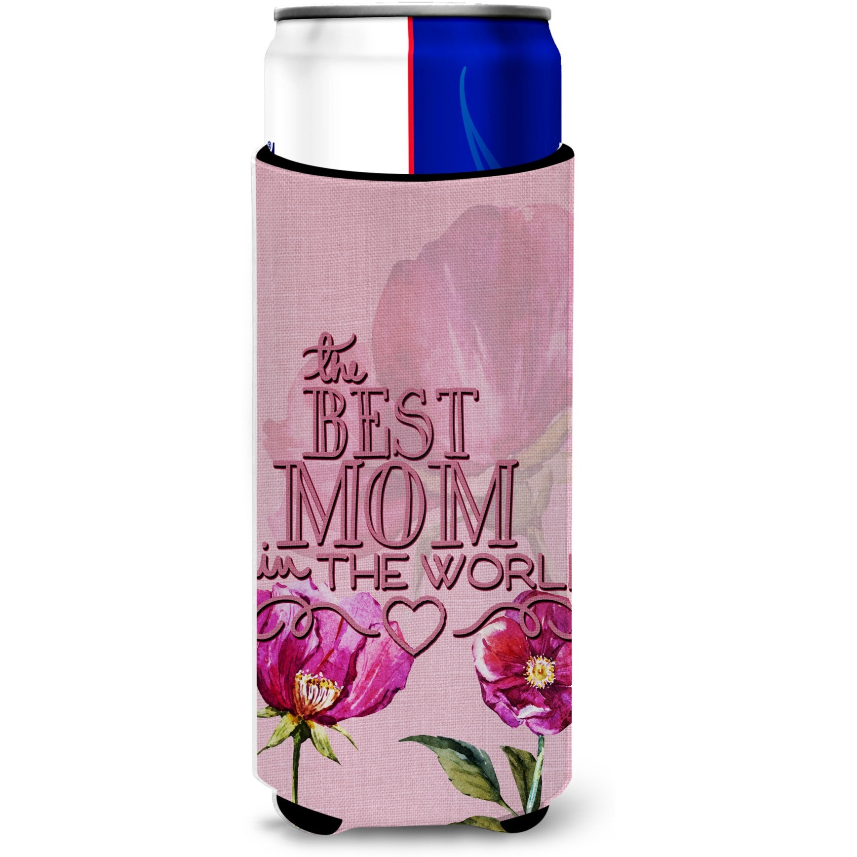 &quotCaroline's Treasures The Best Mom In The World Michelob Ultra Hugger For Slim Cans, Multicolor"