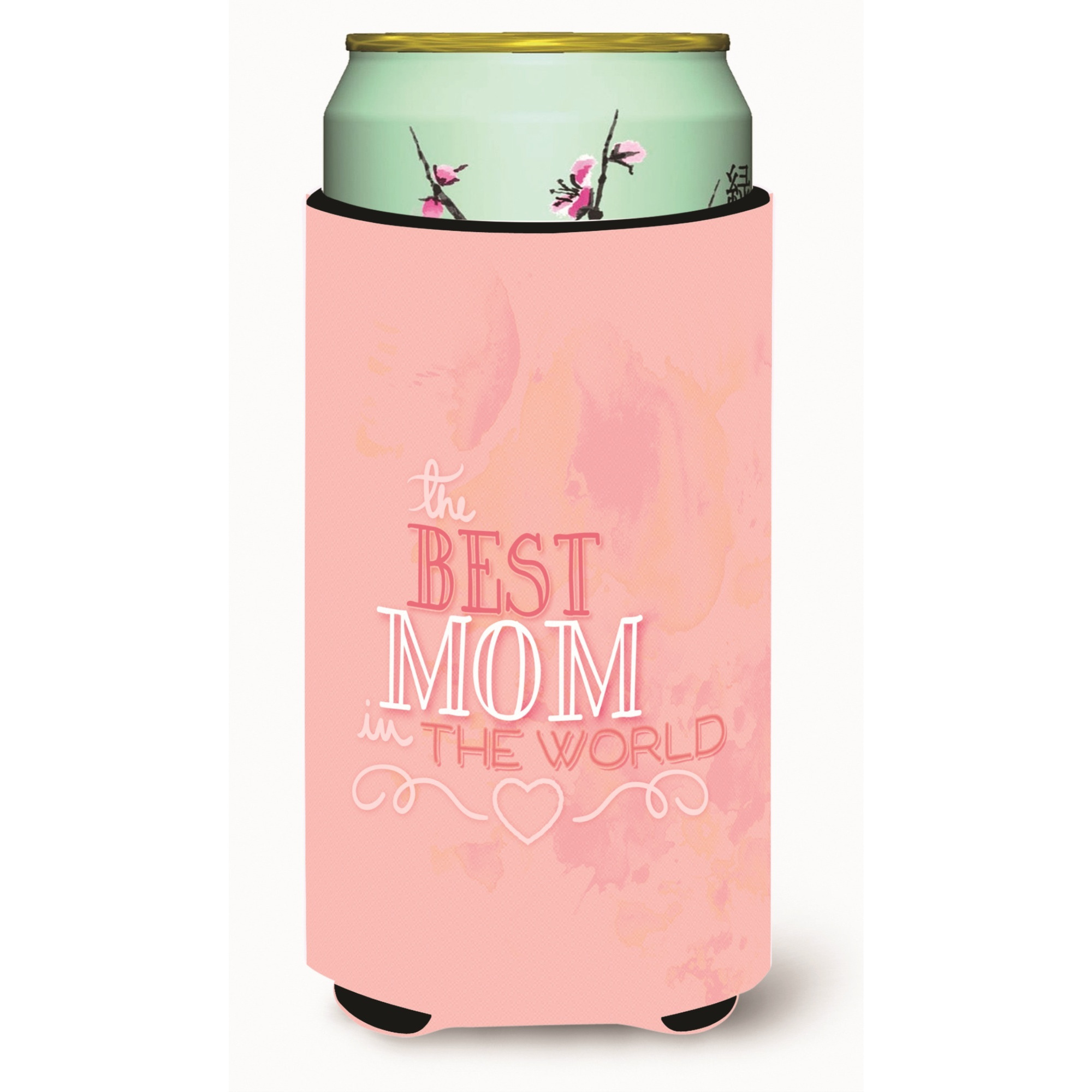 &quotCaroline's Treasures The Best Mom In The World Pink Tall Boy Beverage Insulator Hugger, Multicolor"
