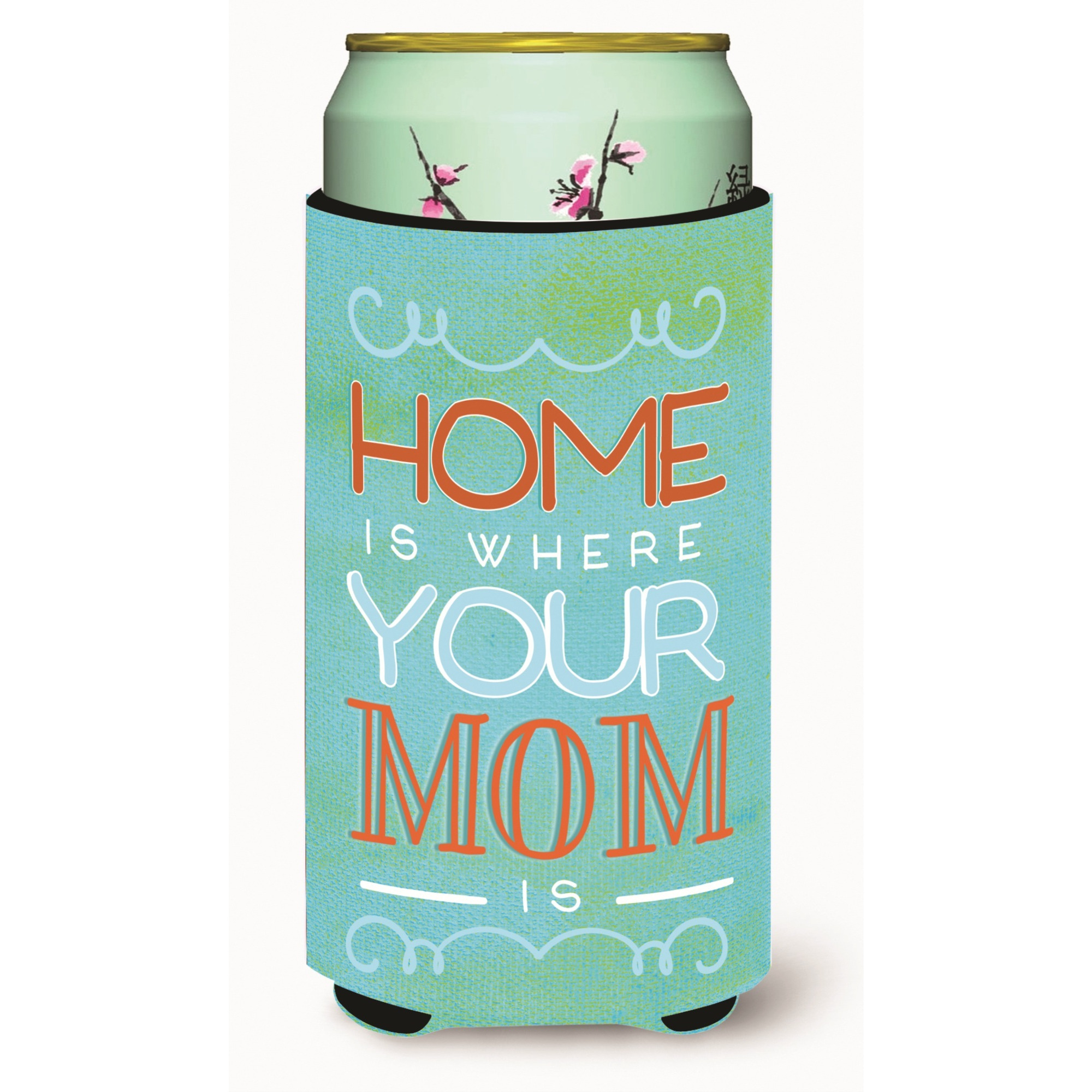 &quotCaroline's Treasures Home Is Where Mom Is Blue Tall Boy Beverage Insulator Hugger, Multicolor"