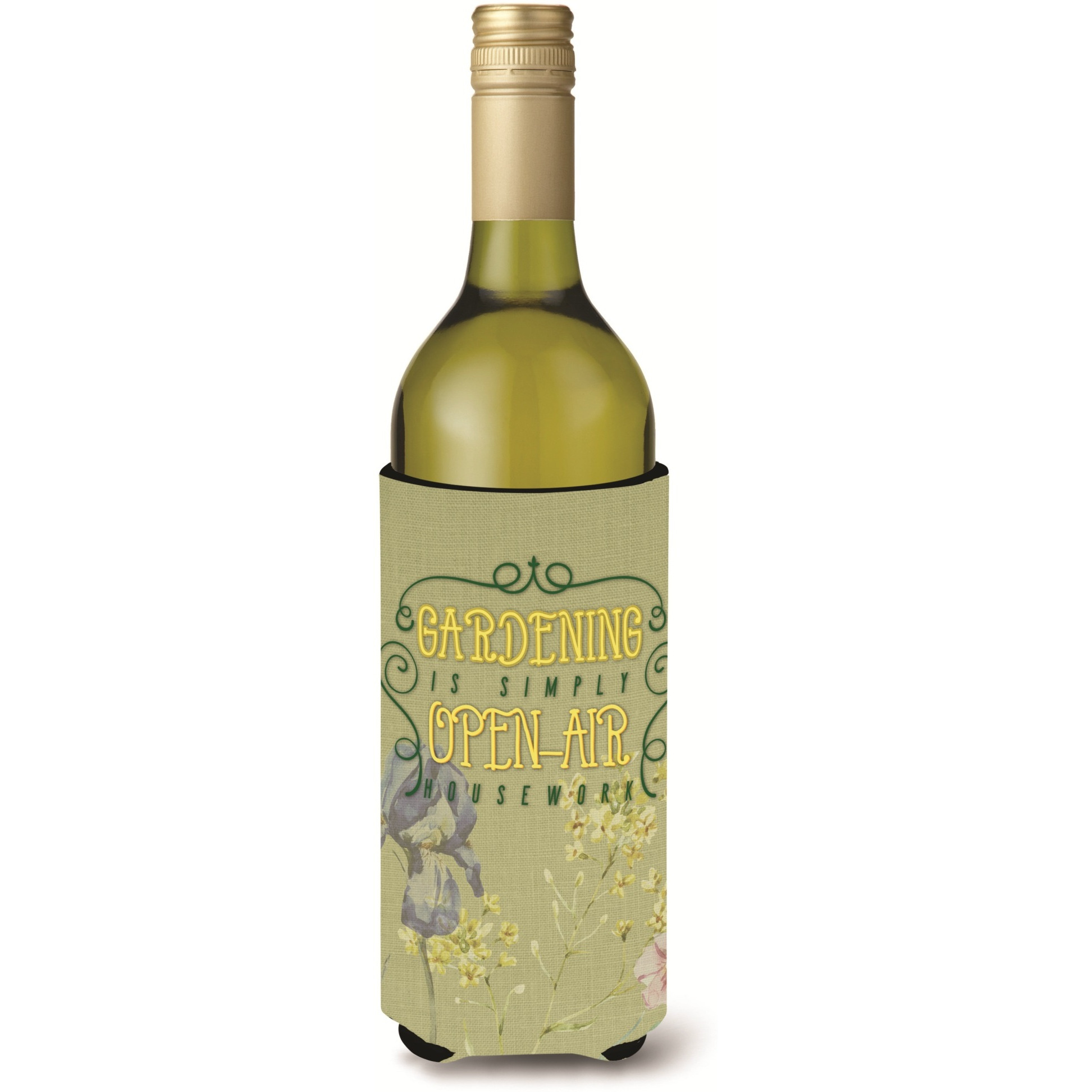 &quotCaroline's Treasures BB5431LITERK Gardening Open Air Housework Wine Bottle Beverage Insulator Hugger, 750ml, Multicolor"