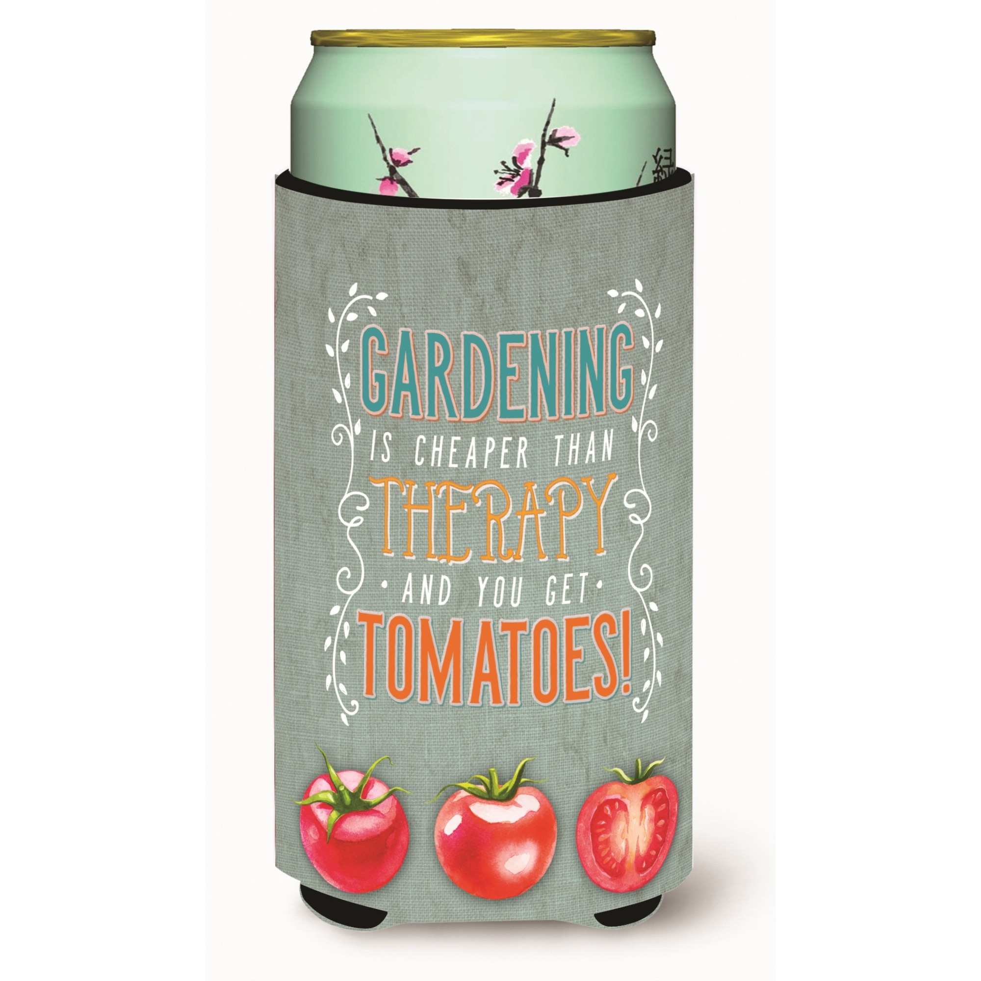 &quotCaroline's Treasures Gardening Therapy & Tomatoes Tall Boy Beverage Insulator Hugger, Multicolor"