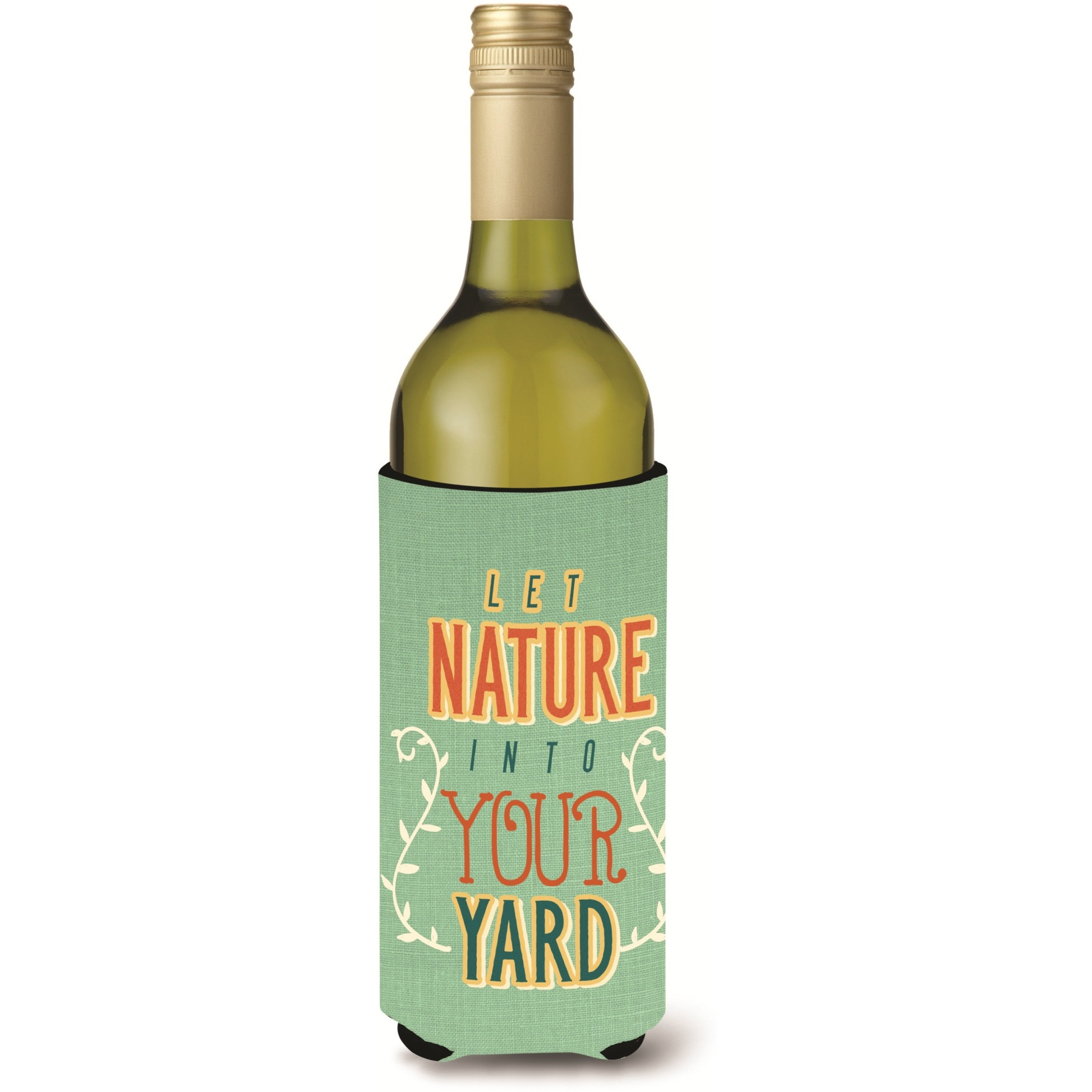 &quotCaroline's Treasures BB5433LITERK Let Nature into Your Yard Wine Bottle Beverage Insulator Hugger, 750ml, Multicolor"