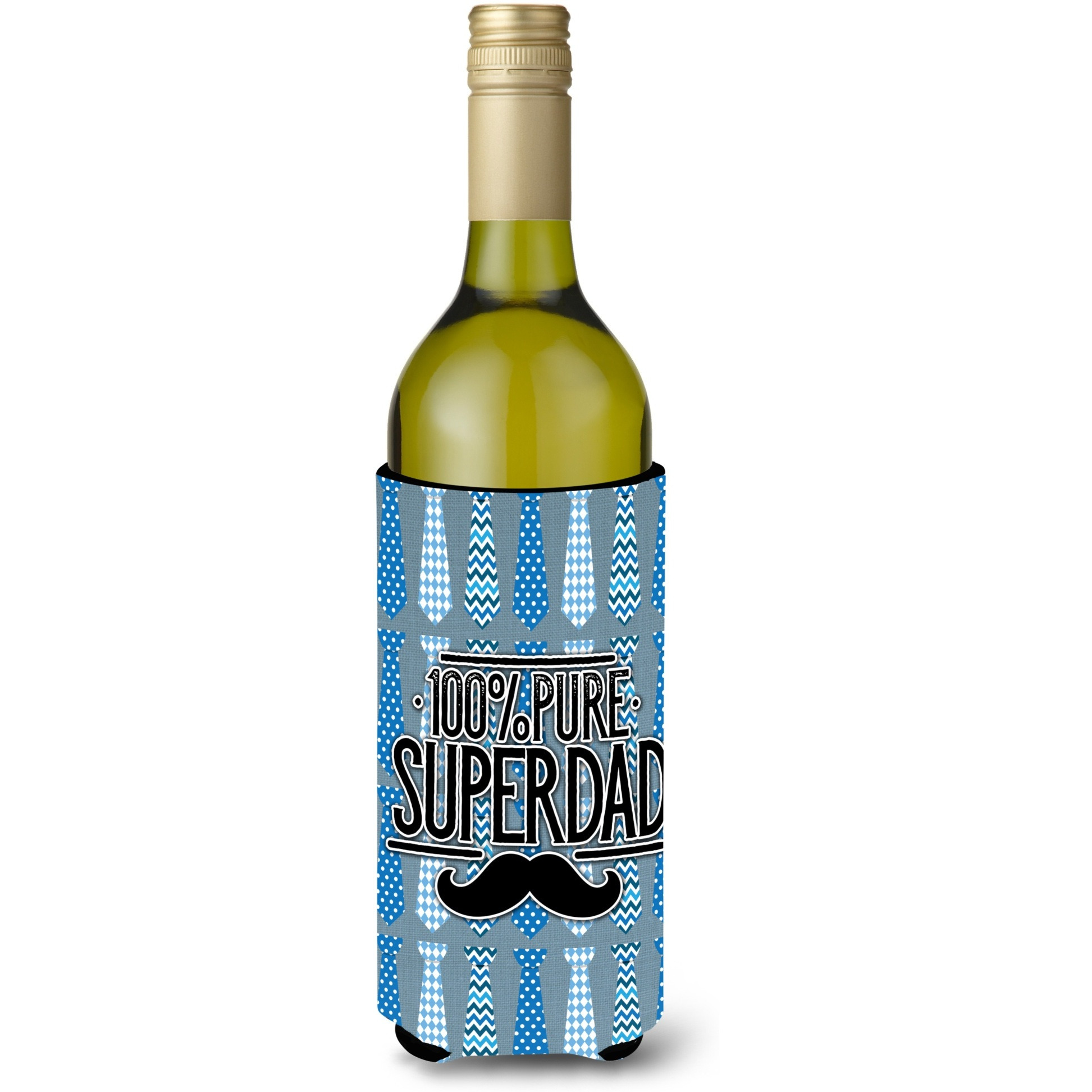 &quotCaroline's Treasures BB5436LITERK 100% Pure Dad Wine Bottle Beverage Insulator Hugger, 750ml, Multicolor"