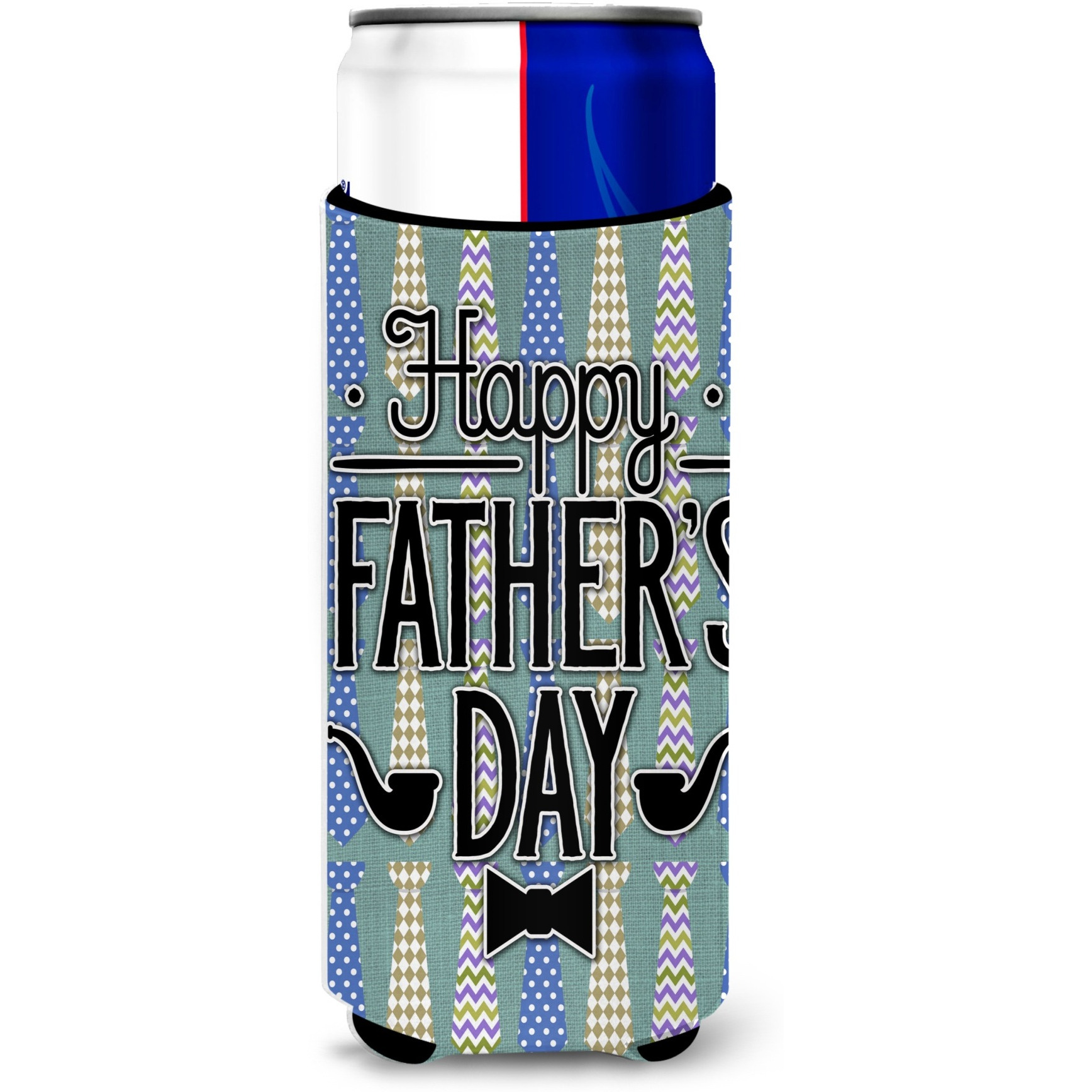 &quotCaroline's Treasures Happy Father's Day Neckties Michelob Ultra Hugger For Slim Cans, Multicolor"