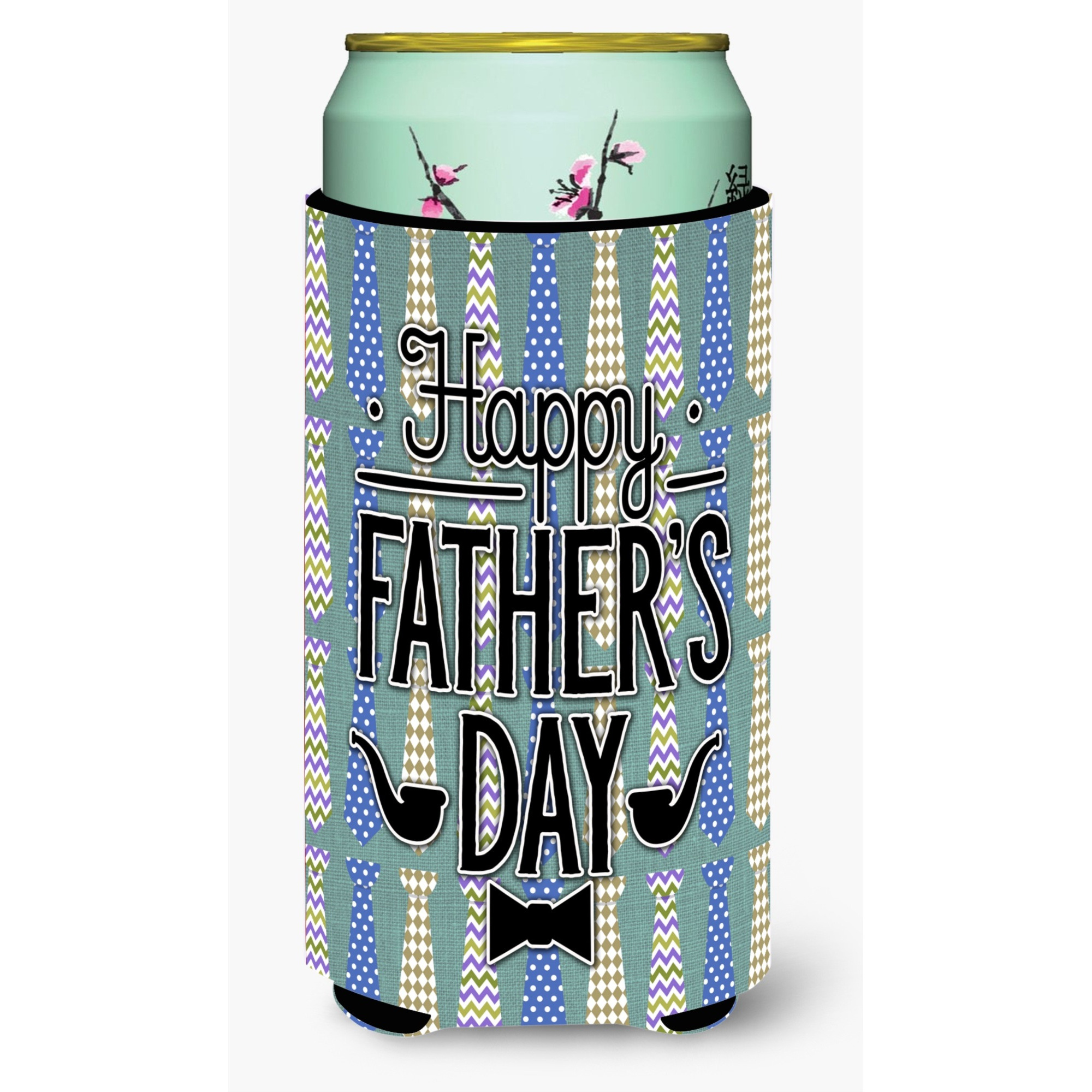 &quotCaroline's Treasures Happy Father's Day Neckties Tall Boy Beverage Insulator Hugger, Multicolor"
