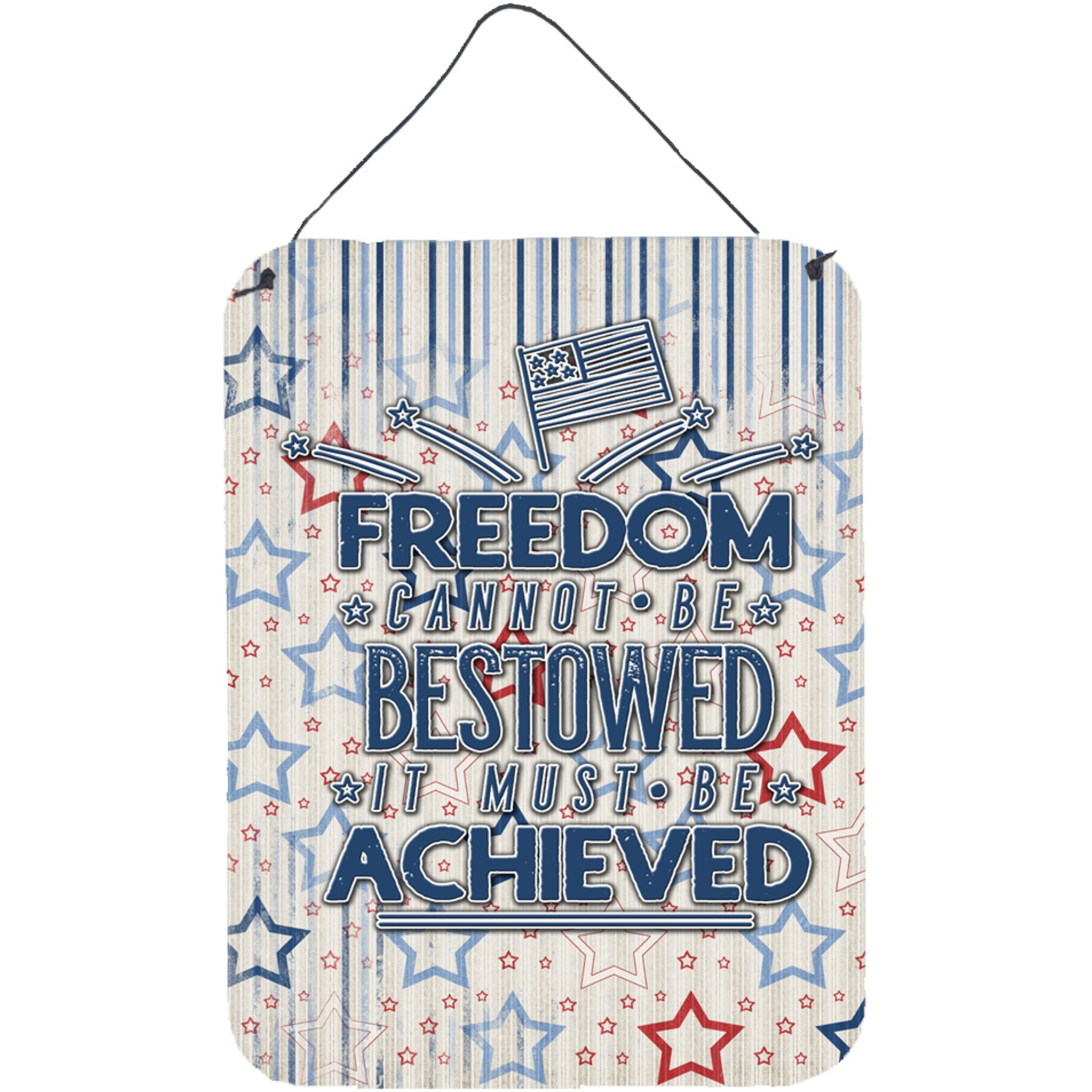 &quotCaroline's Treasures Freedom Must be Achieved Metal Print, 16 H x 12 W, Multicolor"