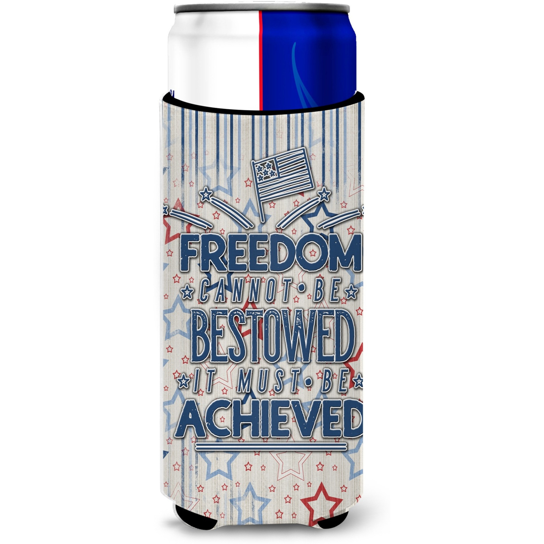 &quotCaroline's Treasures Freedom Must Be Achieved Michelob Ultra Hugger For Slim Cans, Multicolor"