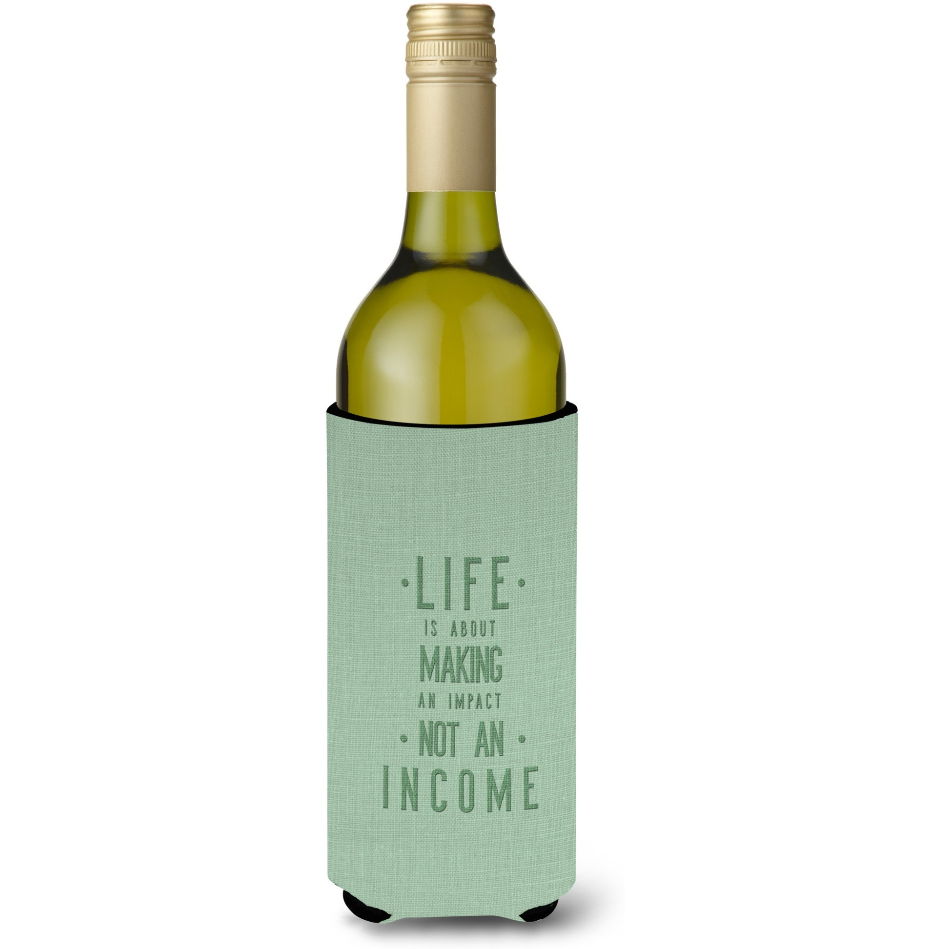 &quotCaroline's Treasures BB5448LITERK Life is Making an Impact Wine Bottle Beverage Insulator Hugger, 750ml, Multicolor"
