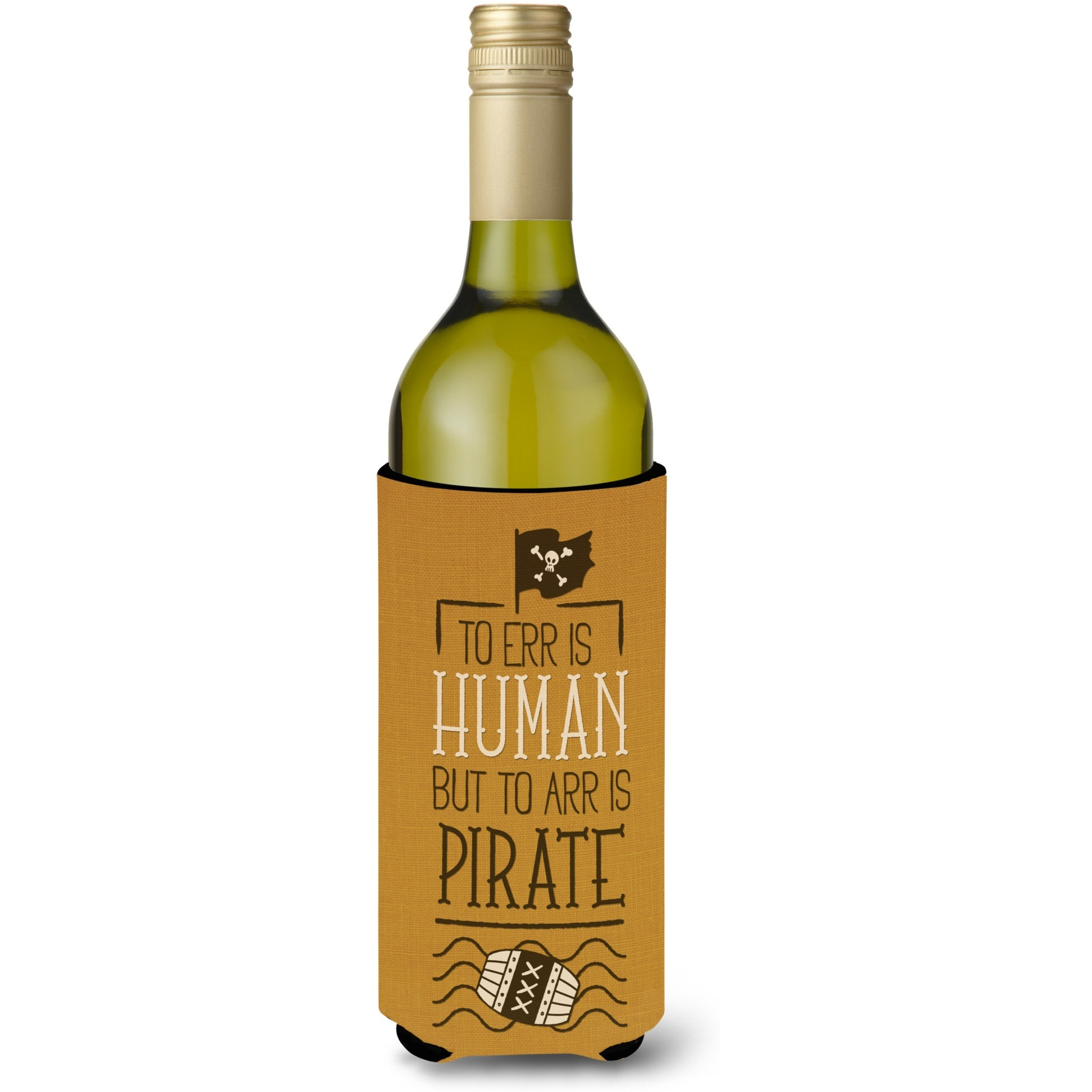 &quotCaroline's Treasures BB5449LITERK To Err is Human to Arr is Pirate Wine Bottle Beverage Insulator Hugger, 750ml, Multicolor"