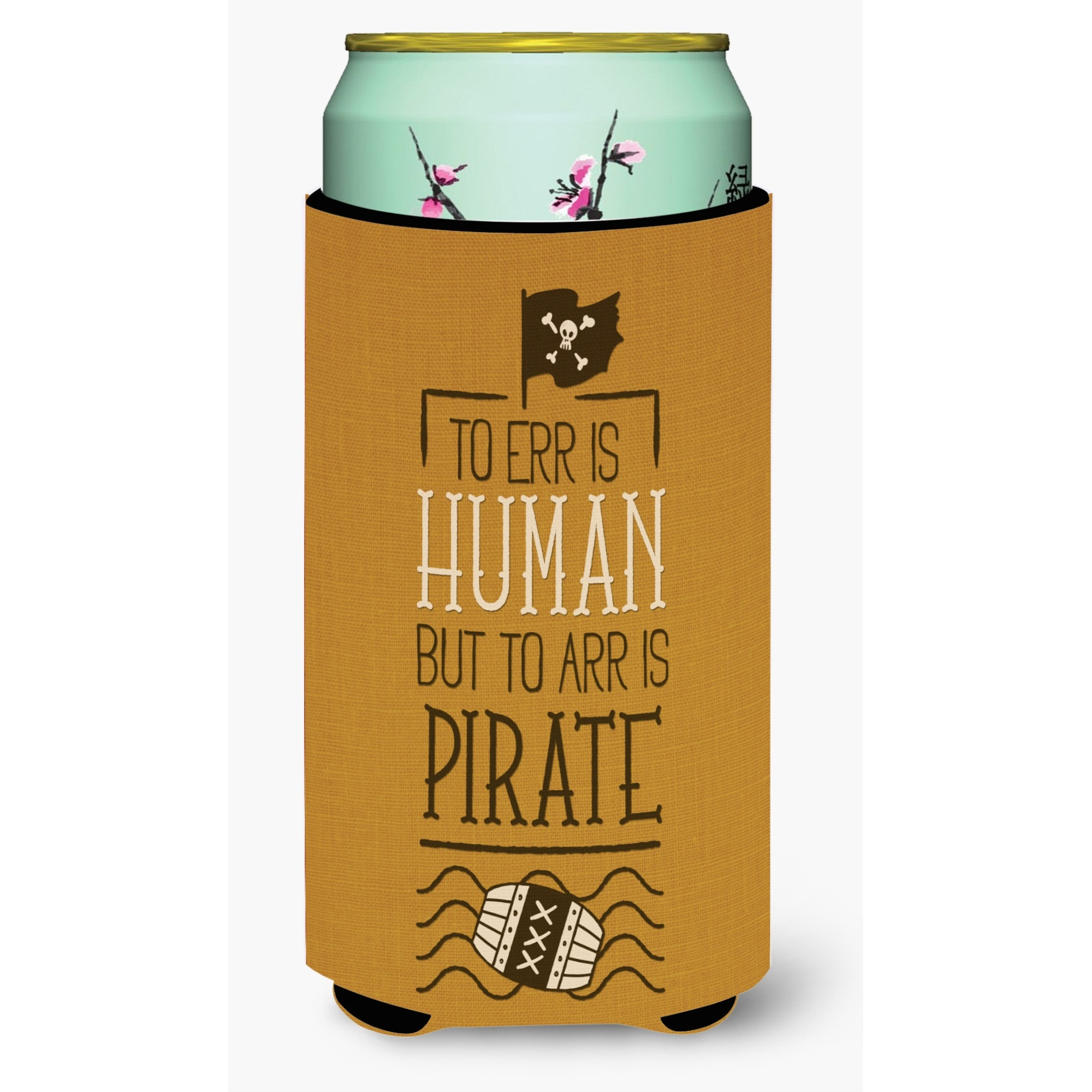 &quotCaroline's Treasures To Err Is Human To Arr Is Pirate Tall Boy Beverage Insulator Hugger, Multicolor"