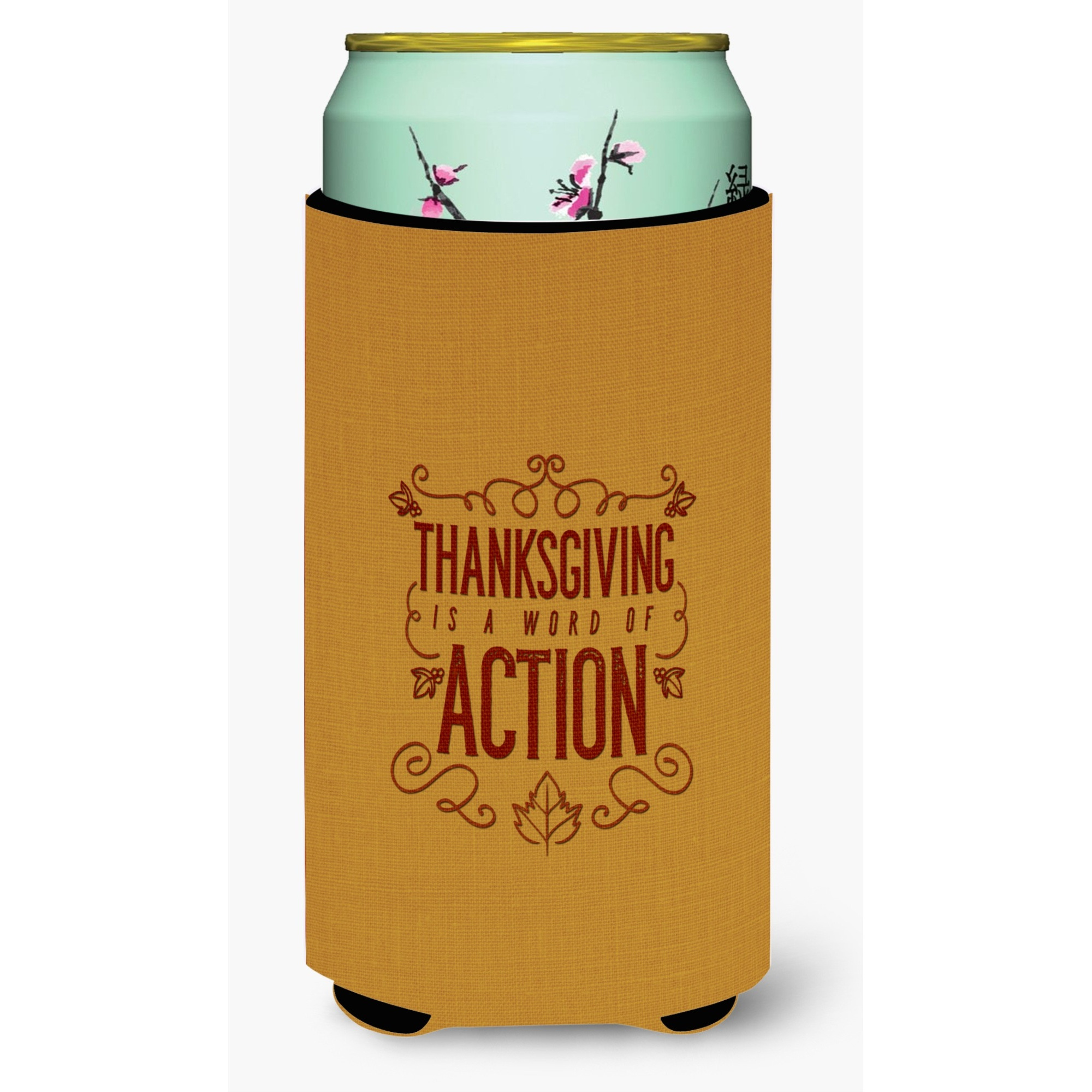 &quotCaroline's Treasures Thanksgiving Is Action Tall Boy Beverage Insulator Hugger, Multicolor"