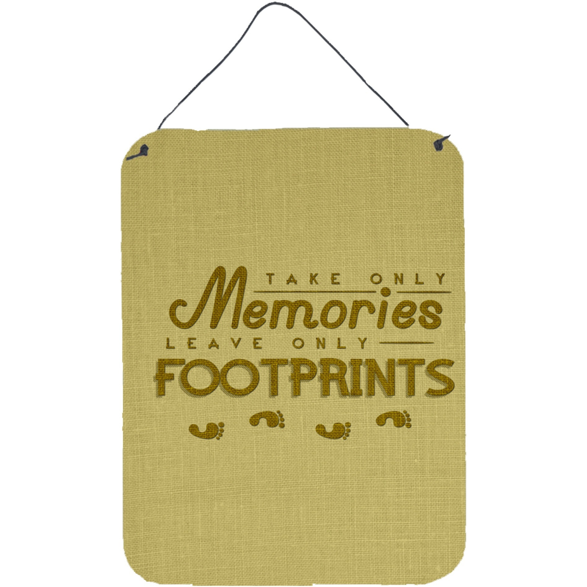 &quotCaroline's Treasures Take Memories Leave Footprints Metal Print, 16 H x 12 W, Multicolor"