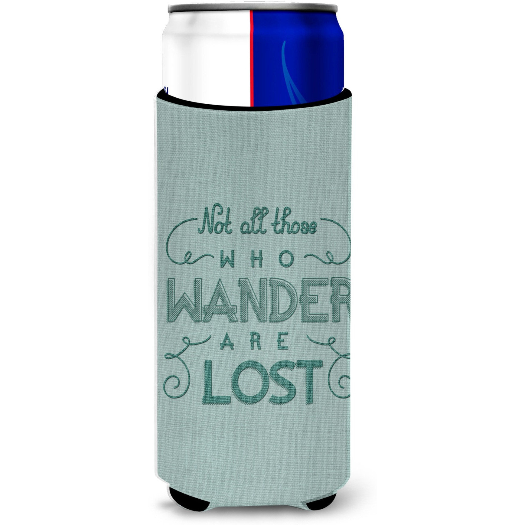 &quotCaroline's Treasures Not All Who Wander Are Lost Michelob Ultra Hugger For Slim Cans, Multicolor"