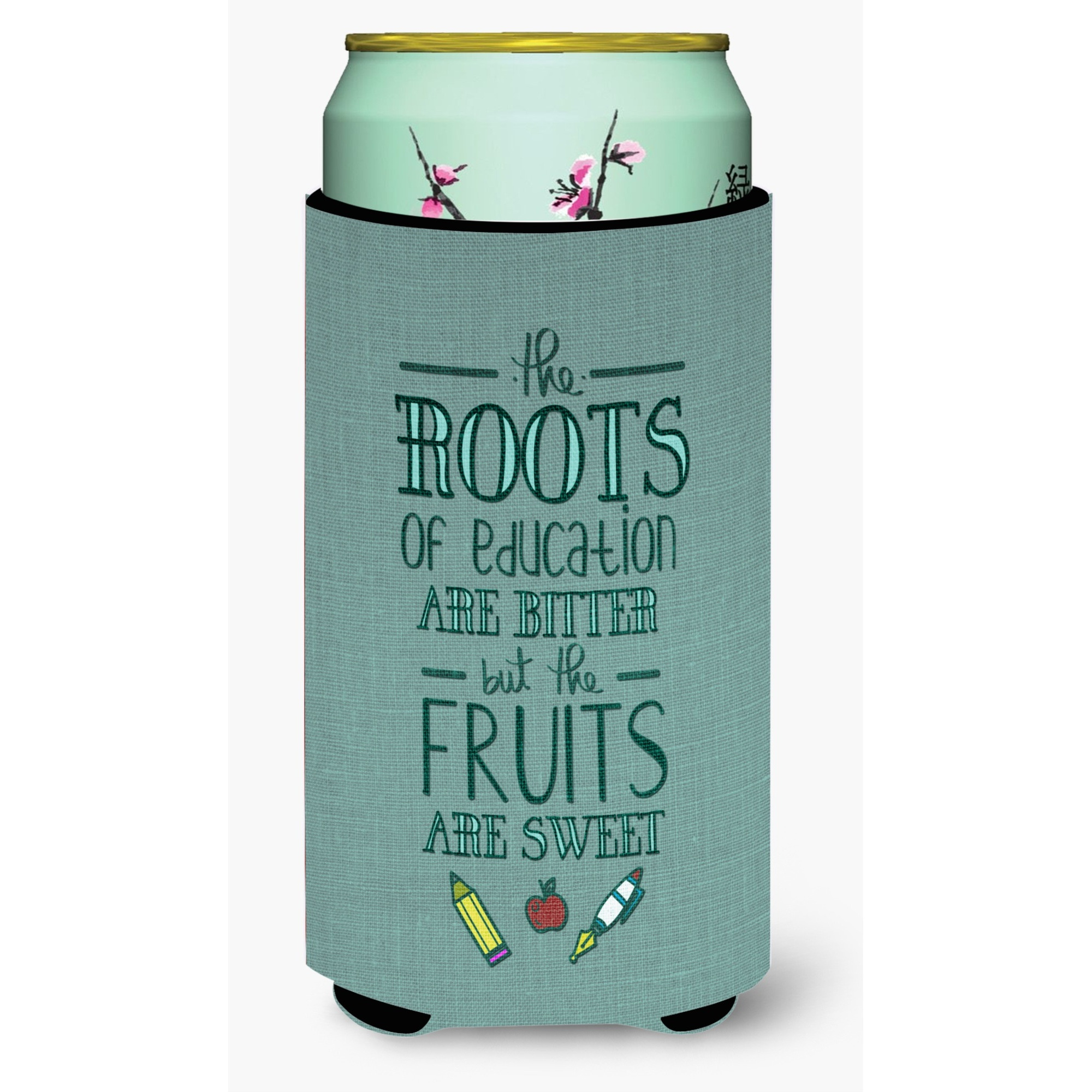 &quotCaroline's Treasures Education Fruits Are Sweet Teacher Tall Boy Beverage Insulator Hugger, Multicolor"