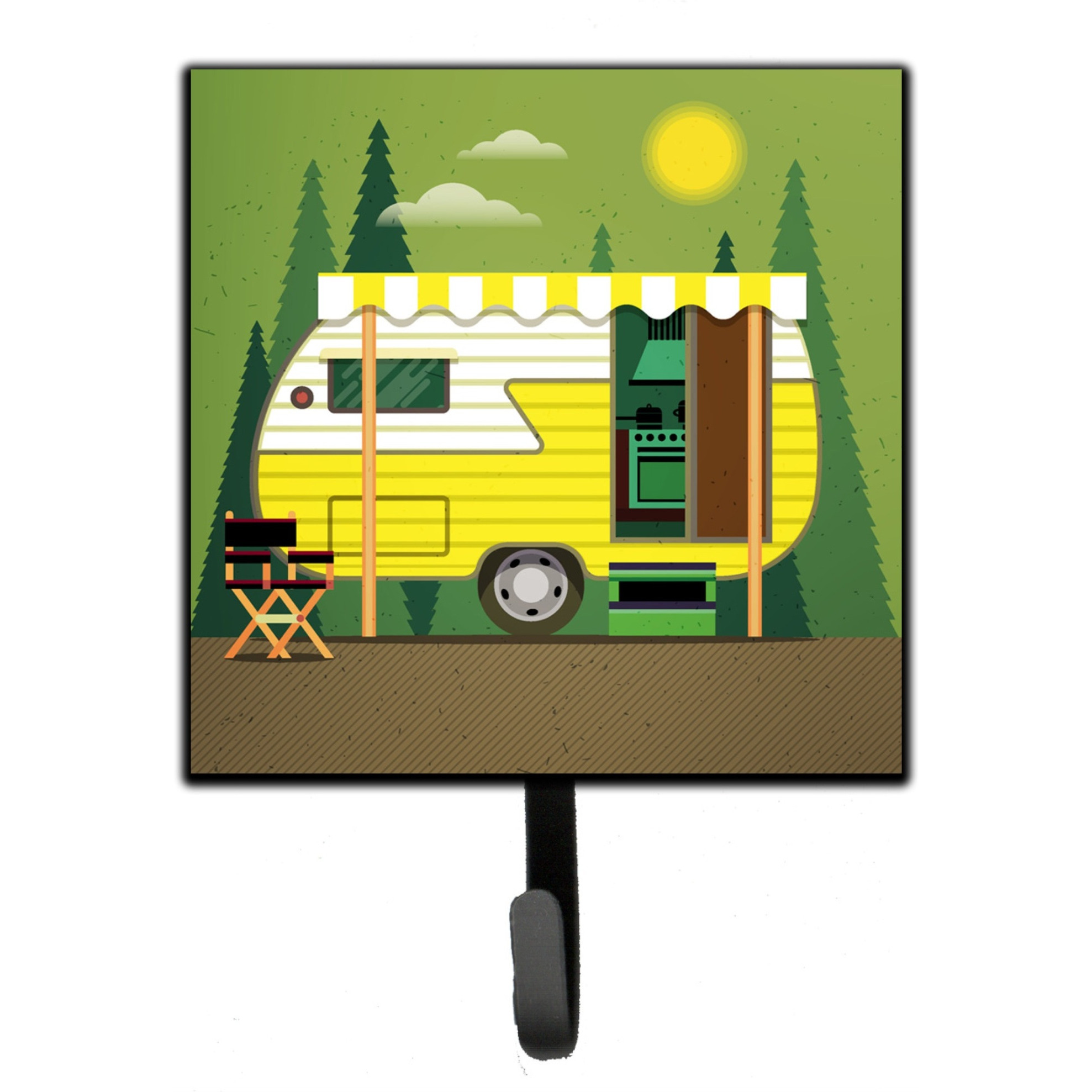 &quotCaroline's Treasures Greatest Adventure Retro Camper Wall Hook, Small, Multicolor"