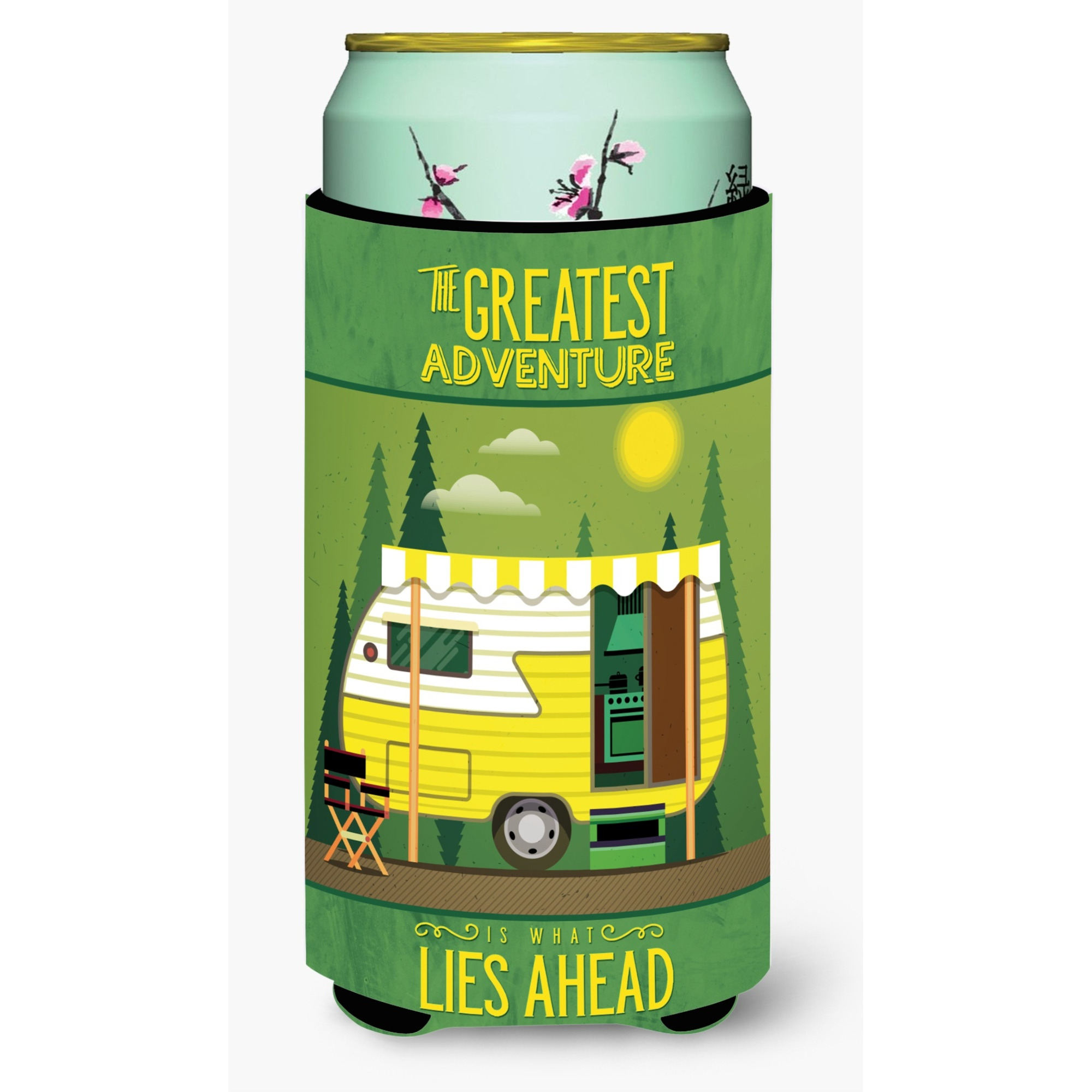 &quotCaroline's Treasures Greatest Adventure Retro Camper Tall Boy Beverage Insulator Hugger, Multicolor"