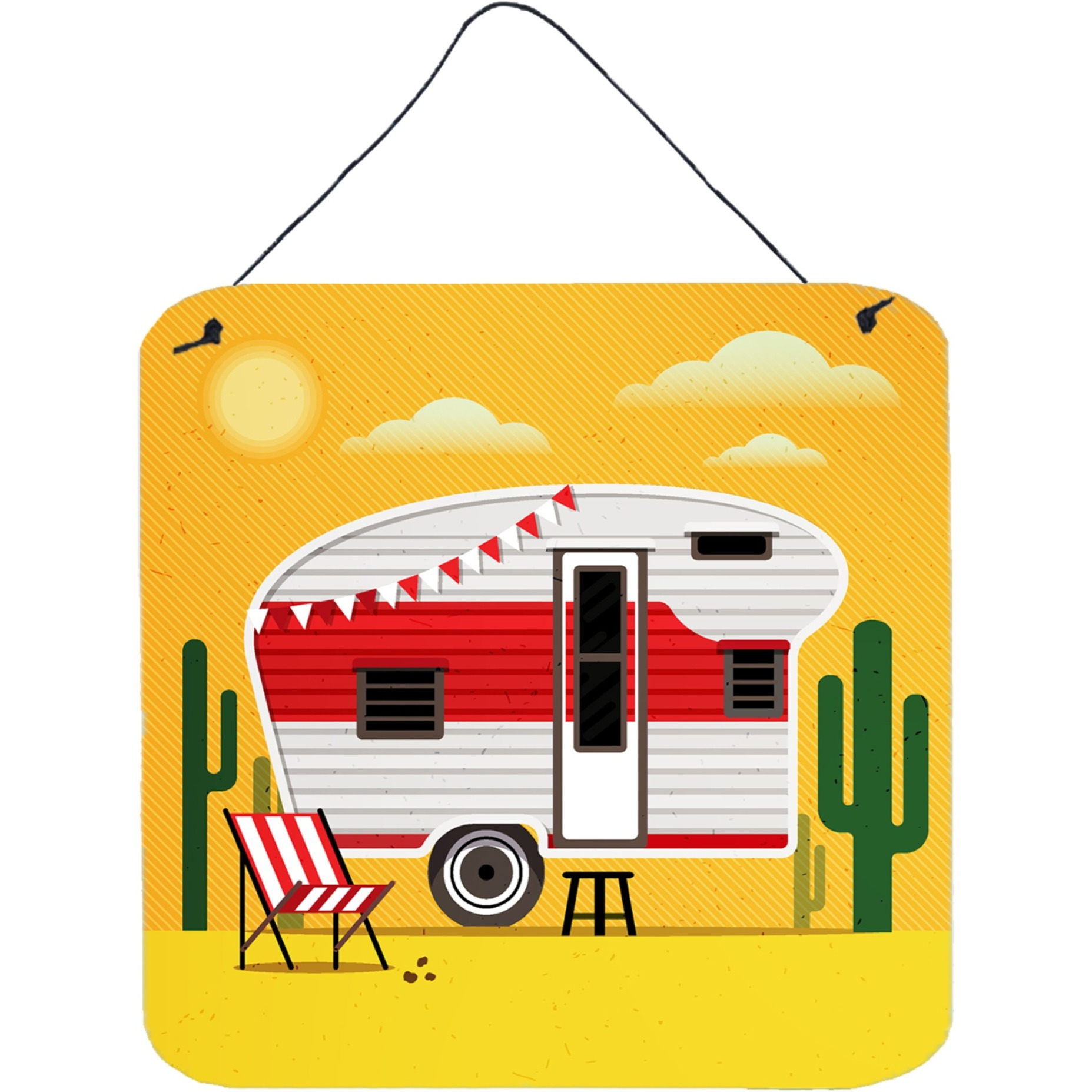 &quotCaroline's Treasures Desert Greatest Adventure Retro Camper Metal Print, 6 x 6, Multicolor"