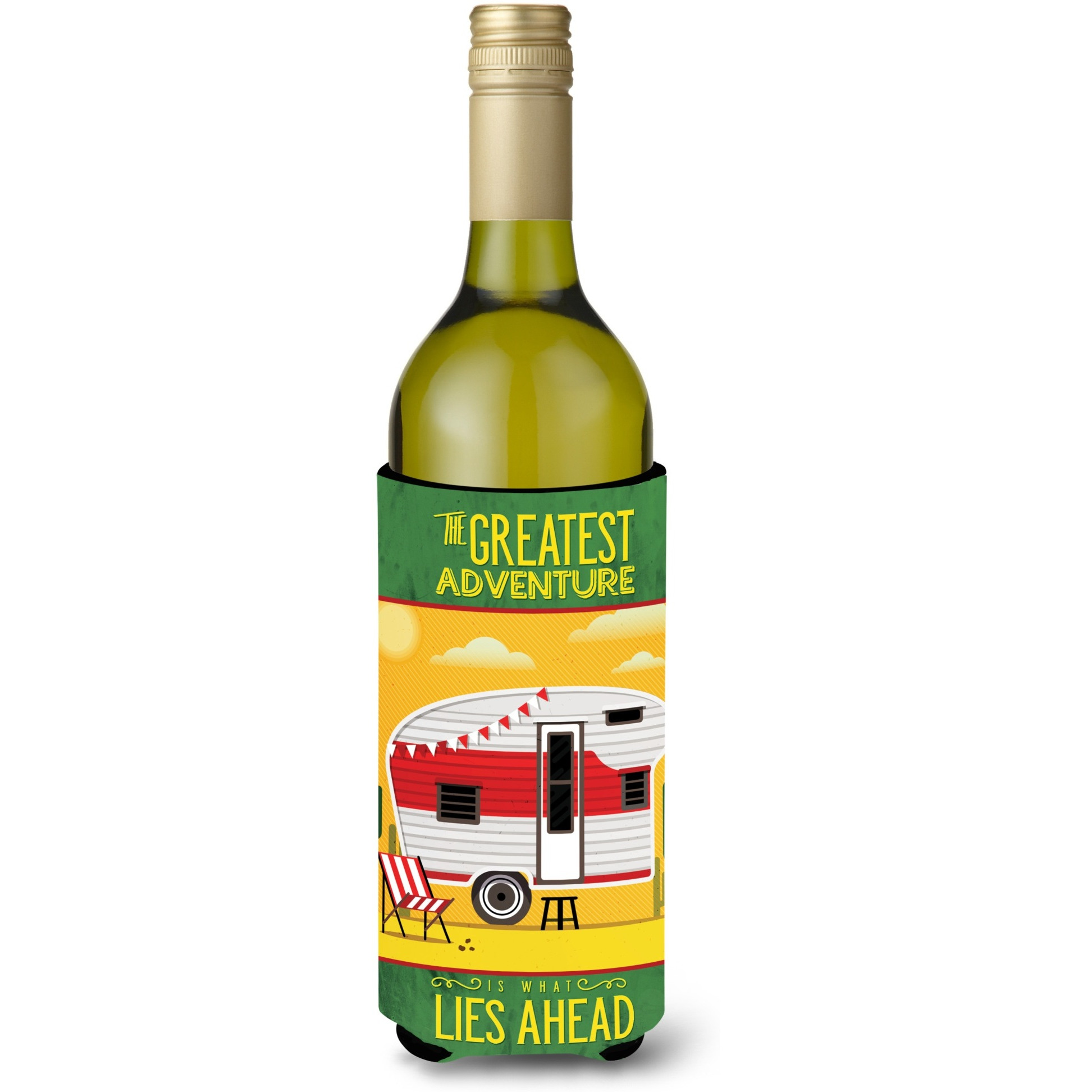 &quotCaroline's Treasures BB5479LITERK Greatest Adventure Retro Camper Desert Wine Bottle Beverage Insulator Hugger, 750ml, Multicolor"