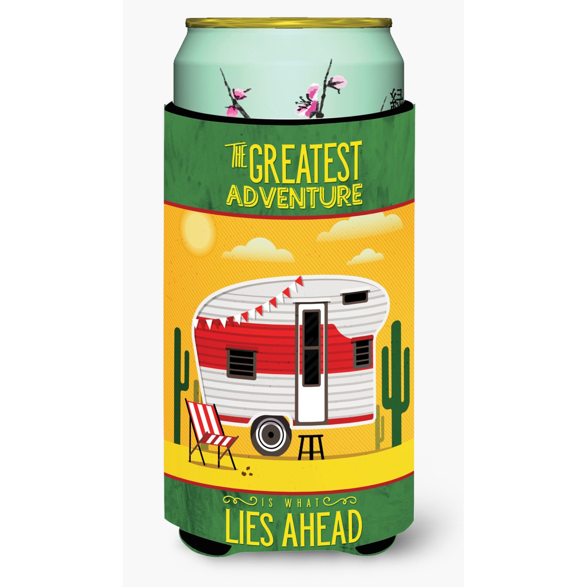 &quotCaroline's Treasures Greatest Adventure Retro Camper Desert Tall Boy Beverage Insulator Hugger, Multicolor"
