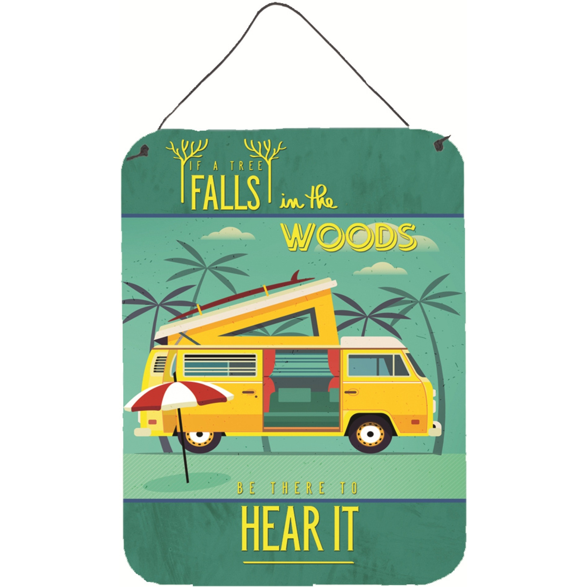 &quotCaroline's Treasures Woods Camper Van Metal Print, 16 H x 12 W, Multicolor"