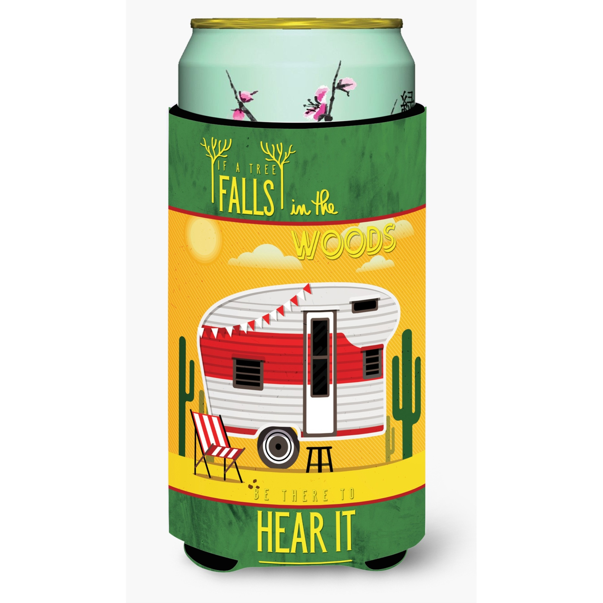 &quotCaroline's Treasures Be In The Woods Retro Camper Desert Tall Boy Beverage Insulator Hugger, Multicolor"