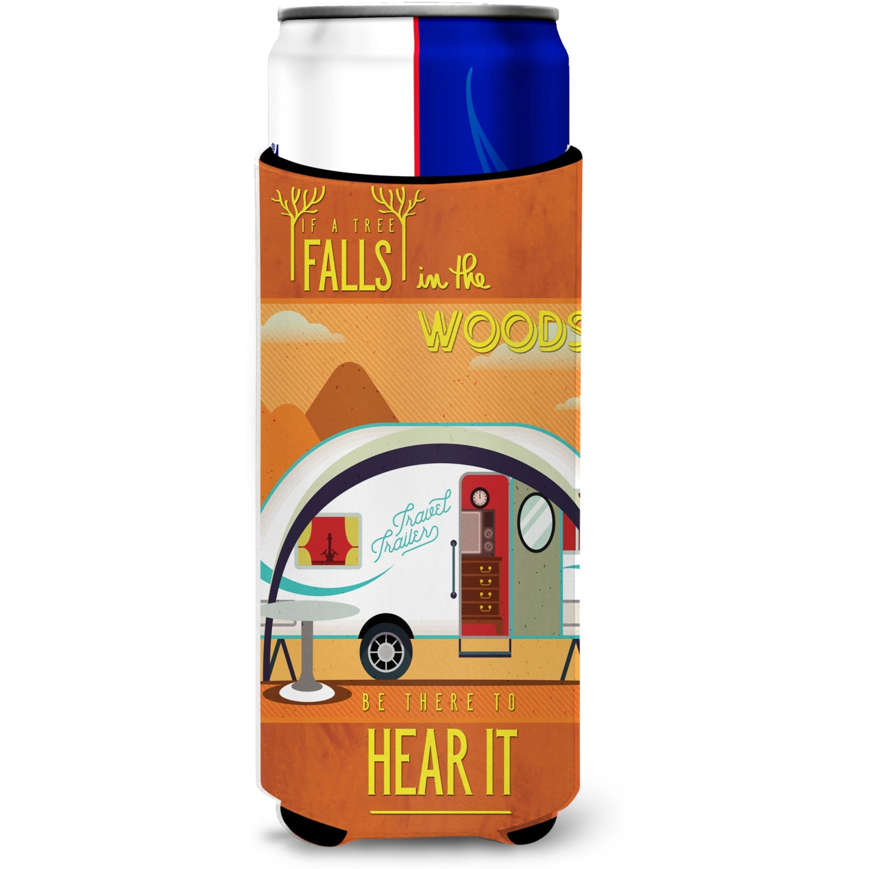 &quotCaroline's Treasures Be In The Woods New Camper Michelob Ultra Hugger For Slim Cans, Multicolor"