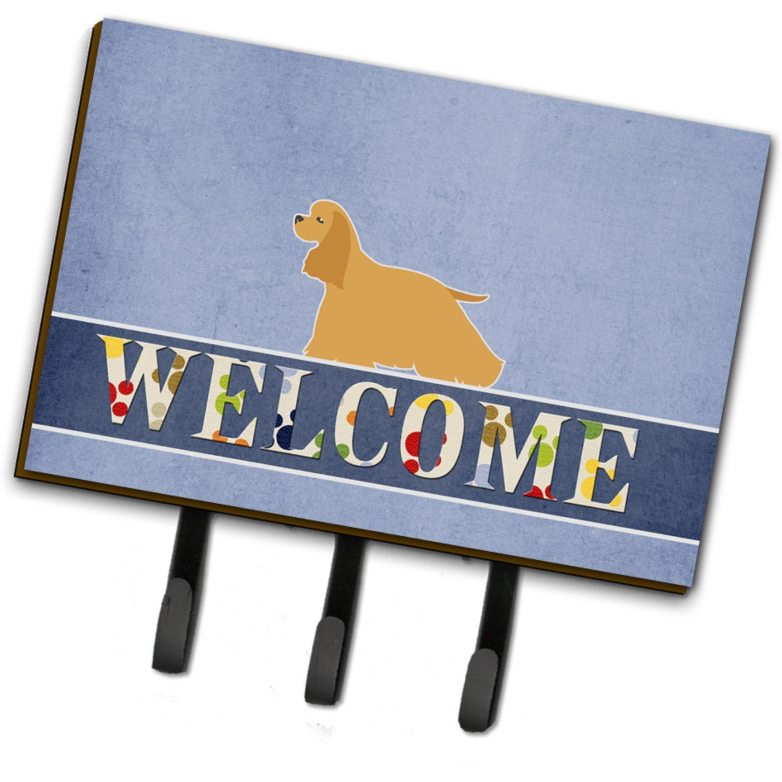 &quotCaroline's Treasures Cocker Spaniel Welcome Wall Hook, Triple"