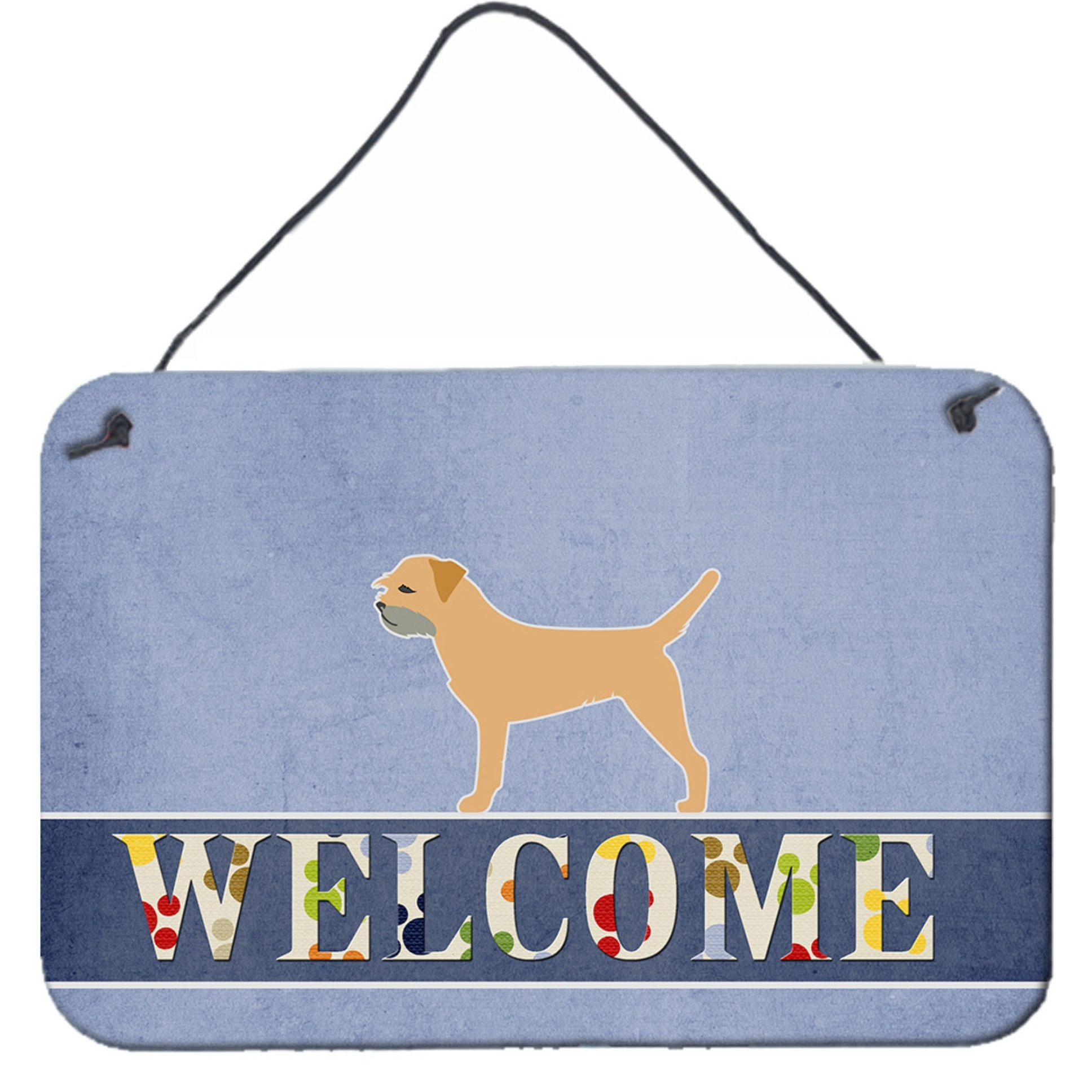 &quotCaroline's Treasures Border Terrier Welcome Metal Print, 8 x 12"