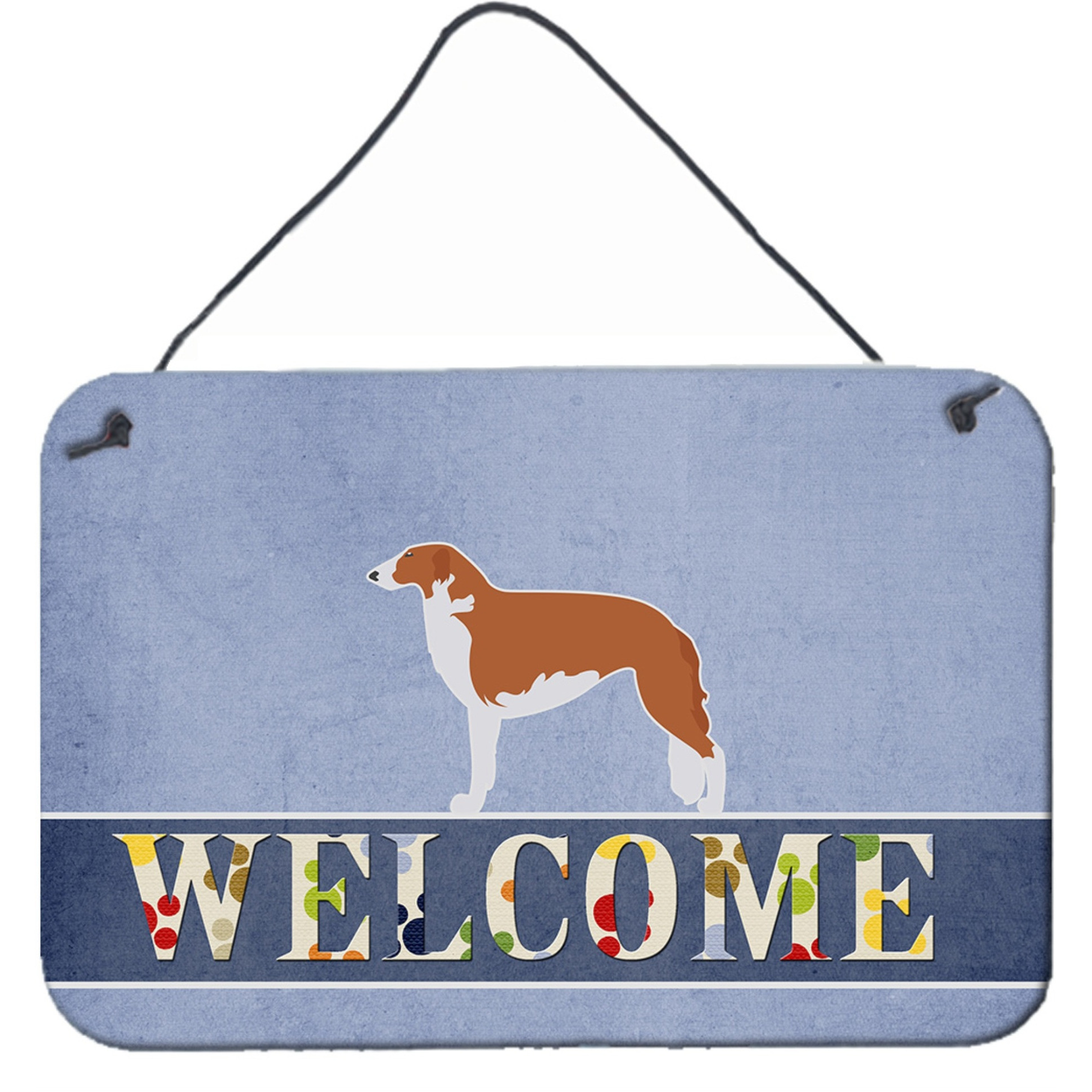 &quotCaroline's Treasures Borzoi Russian Greyhound Welcome Metal Print, 8 x 12"