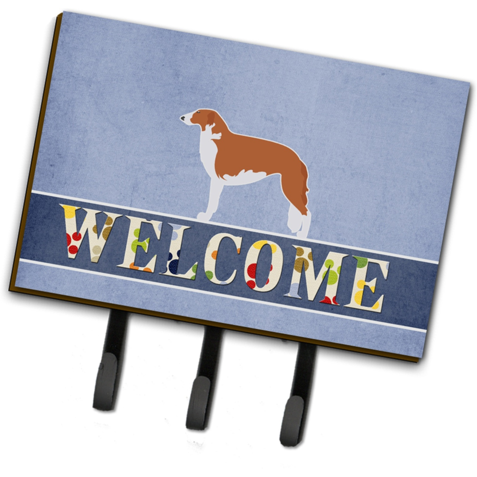 &quotCaroline's Treasures Borzoi Russian Greyhound Welcome Wall Hook, Triple"