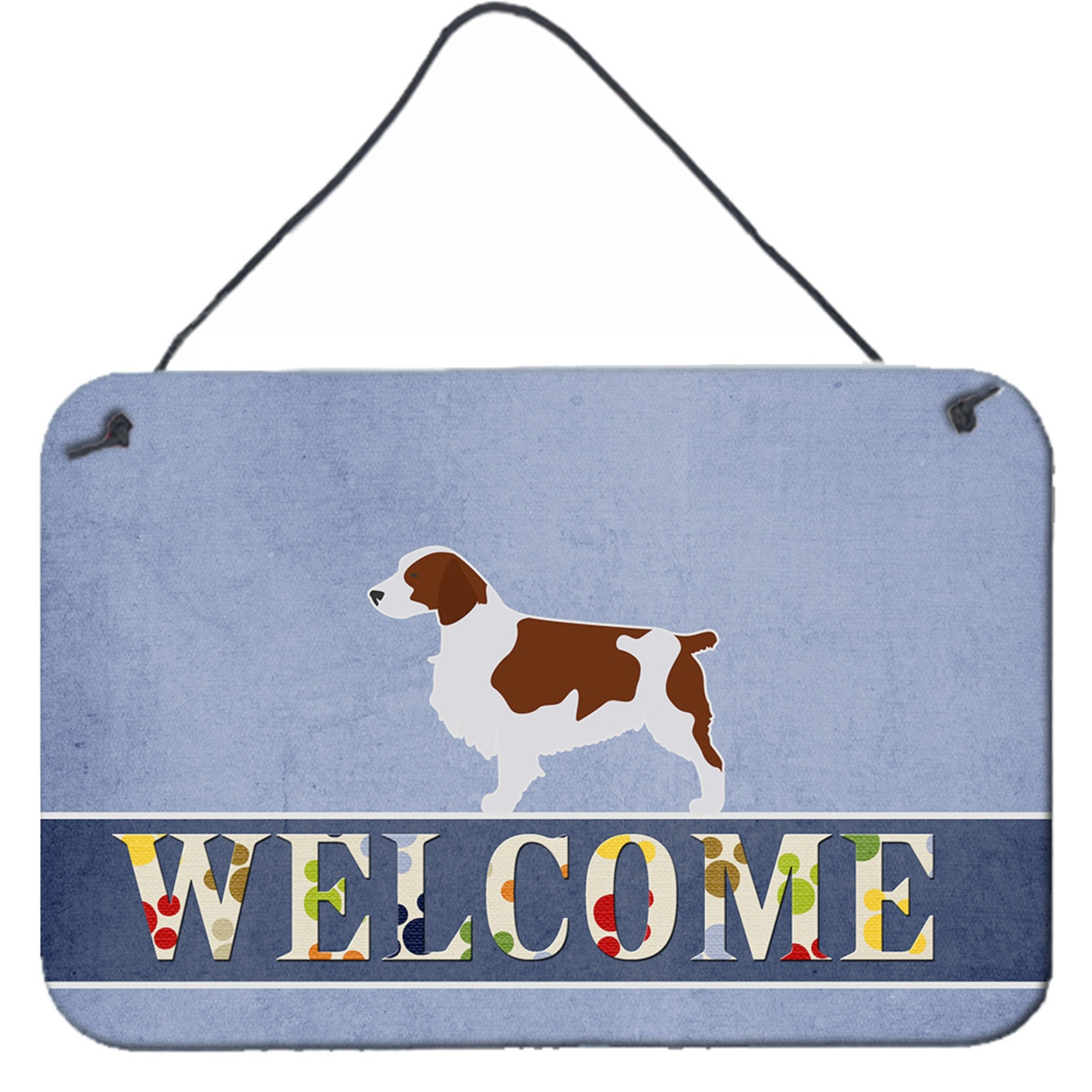 &quotCaroline's Treasures Welsh Springer Spaniel Welcome Metal Print, 8 x 12"