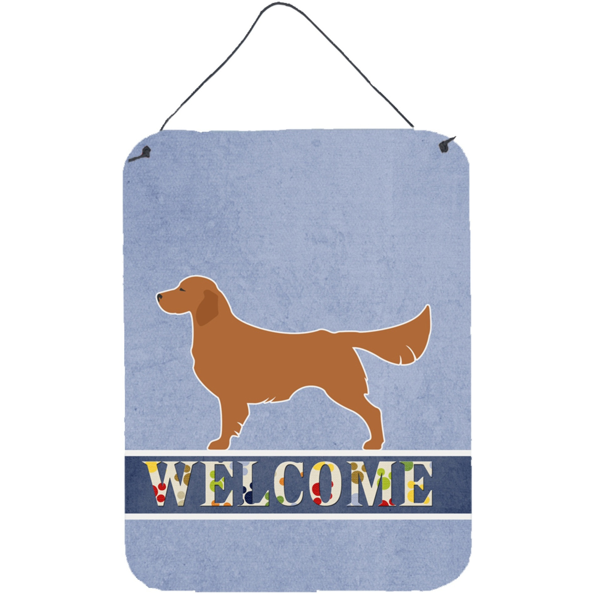 &quotCaroline's Treasures Golden Retriever Welcome Metal Print, 16 x 12, Multicolor"