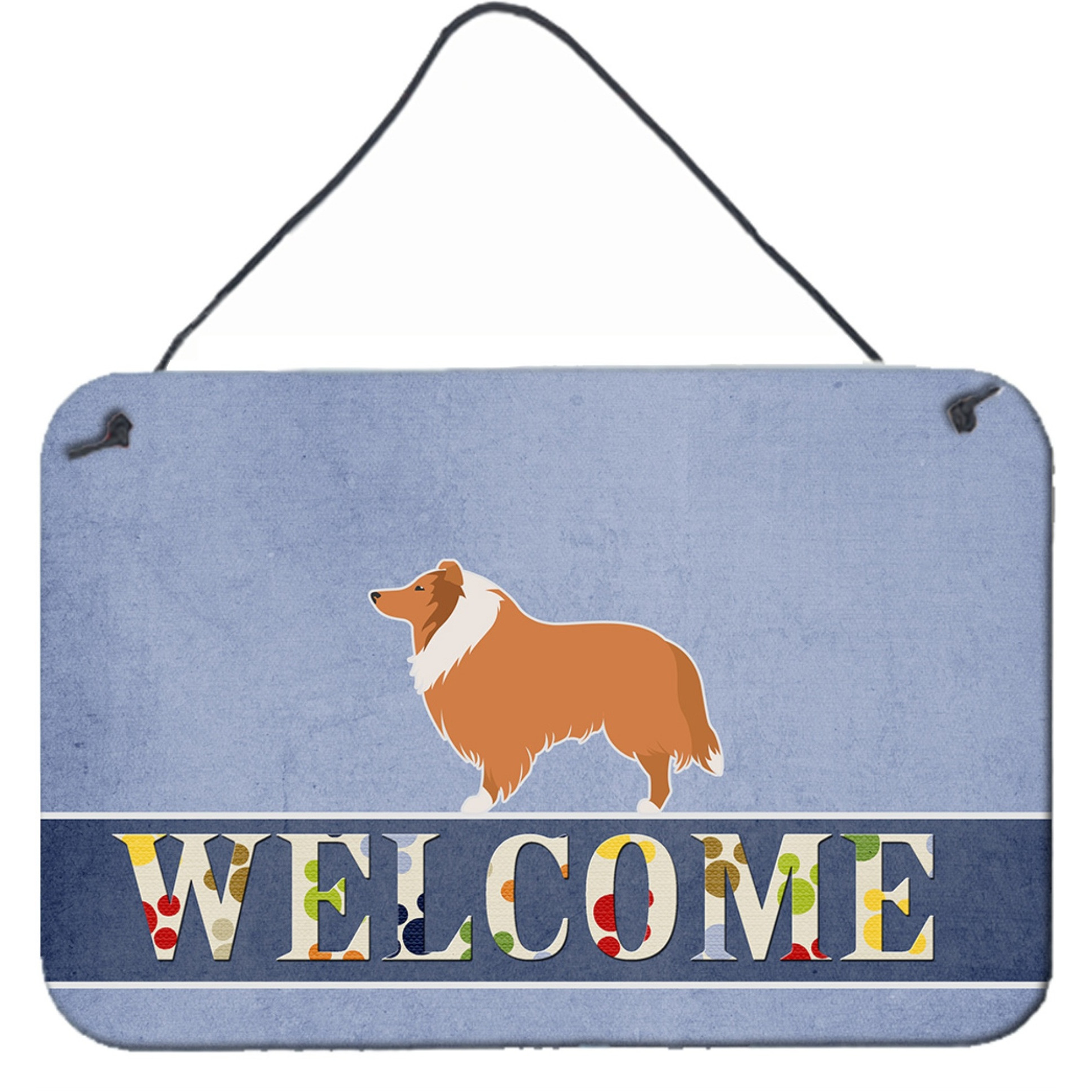 &quotCaroline's Treasures Collie Welcome Metal Print, 8 x 12"