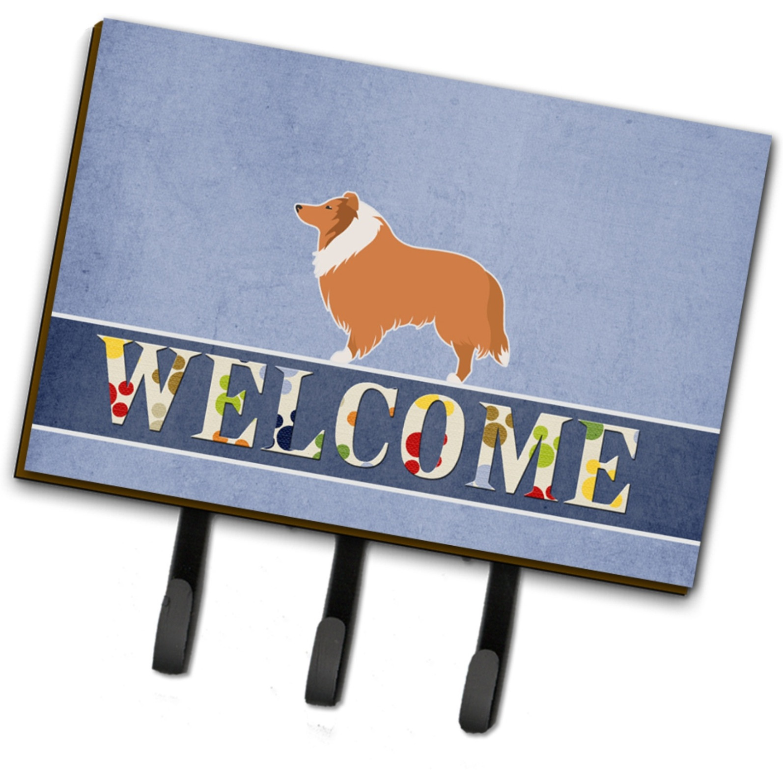 &quotCaroline's Treasures Collie Welcome Wall Hook, Triple, Multicolor"